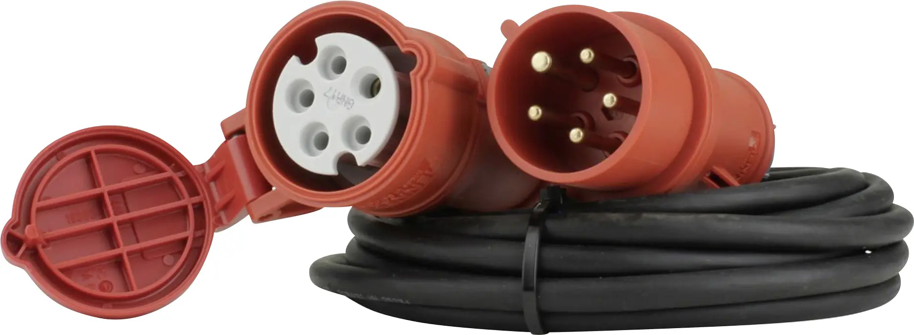 CEE-Verlängerung 5-polig 16A H05RR-F5G1,5 5m rot
