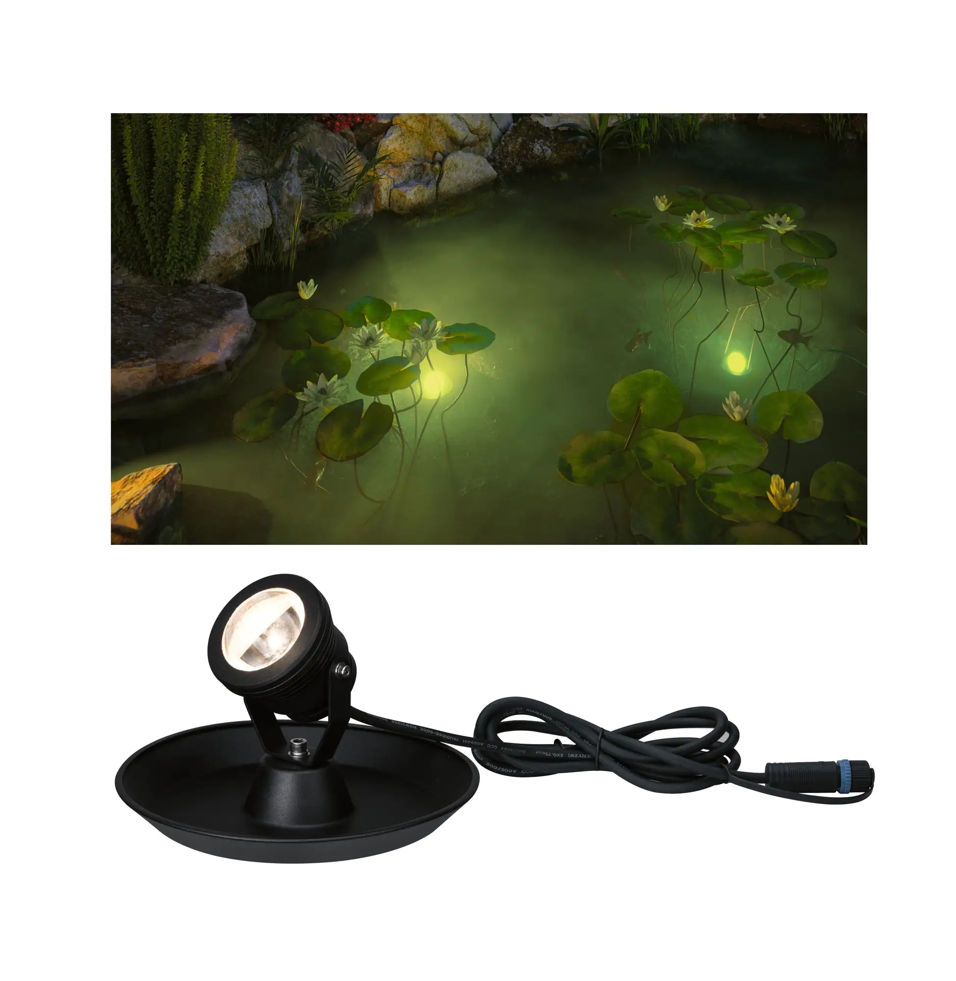 Paulmann Plug & Shine LED Teichleuchte Outdoor schwarz 20 cm warmweiß