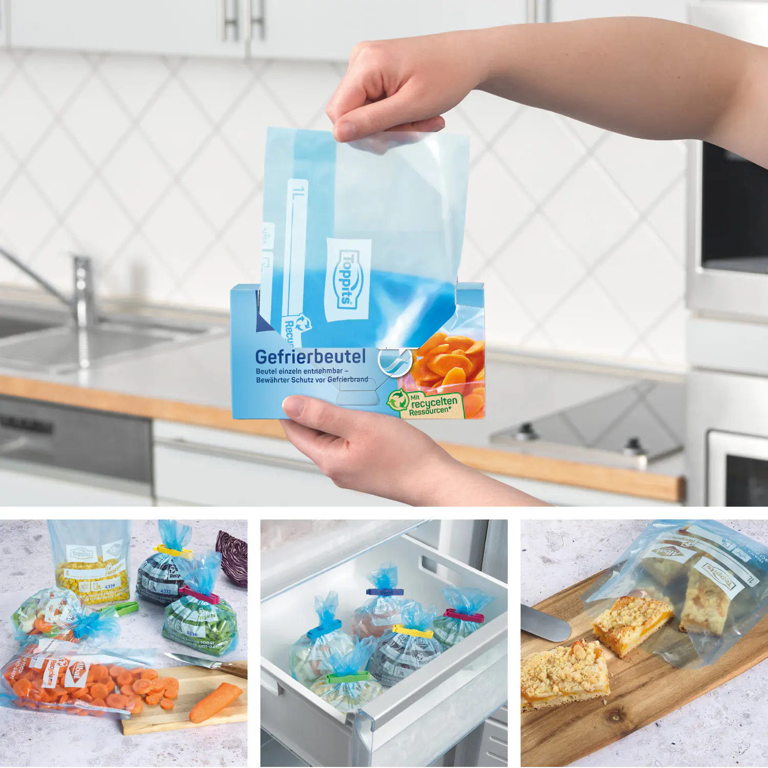 Toppits Gefrierbeutel 1 L, 40 Stück