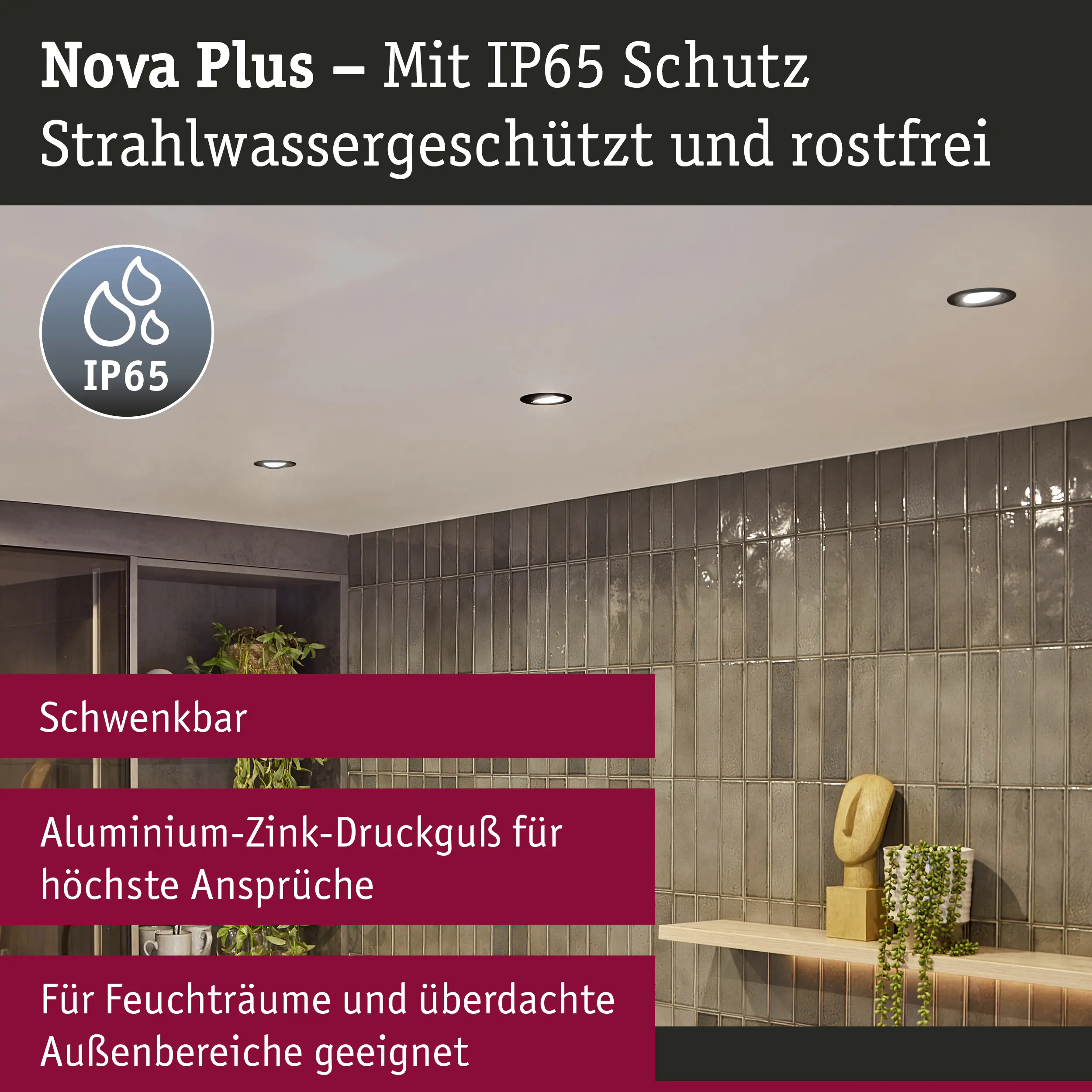 Paulmann LED Einbauleuchte Coin Nova Plus schwarz matt Ø 9,3 cm schwenkbar warmweiß