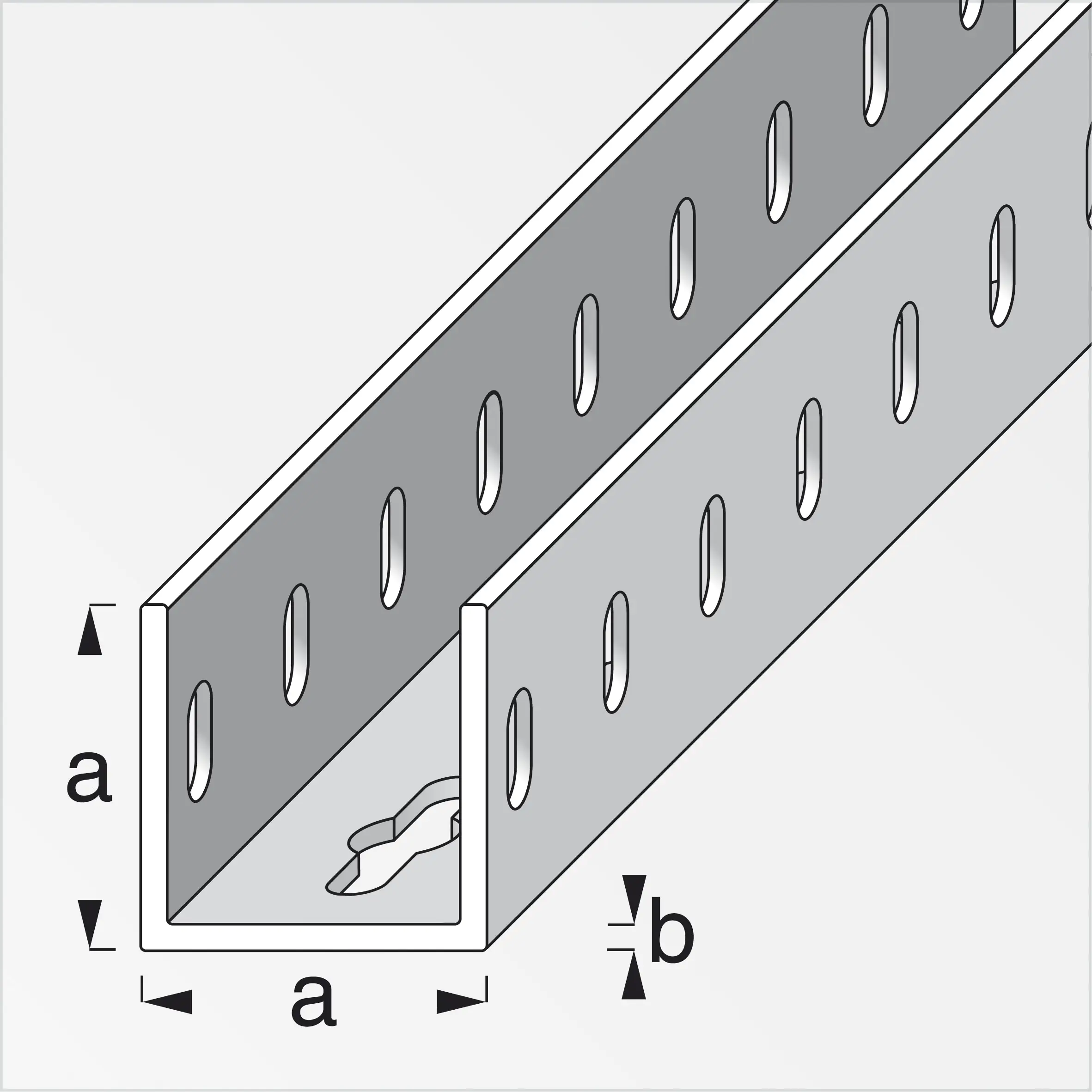 alfer U-Profil 2.5 m, 35.5 x 35.5 mm Stahl verzinkt