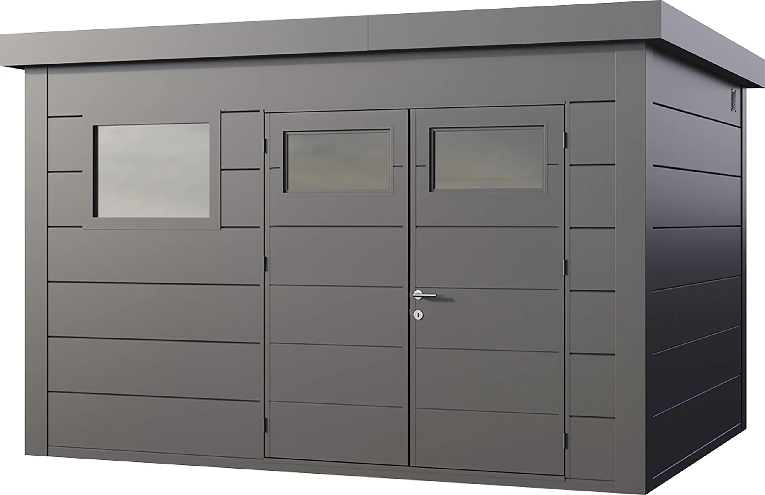 Telluria Gerätehaus Classico 3930+_W90 granitgrau 388 x 298 cm