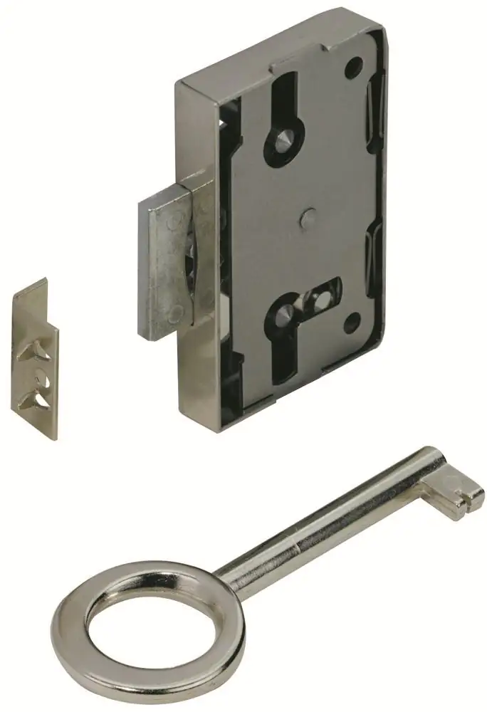 Hettich Aufschraubschloss vernickelt 60 x 43 x 8,7 mm