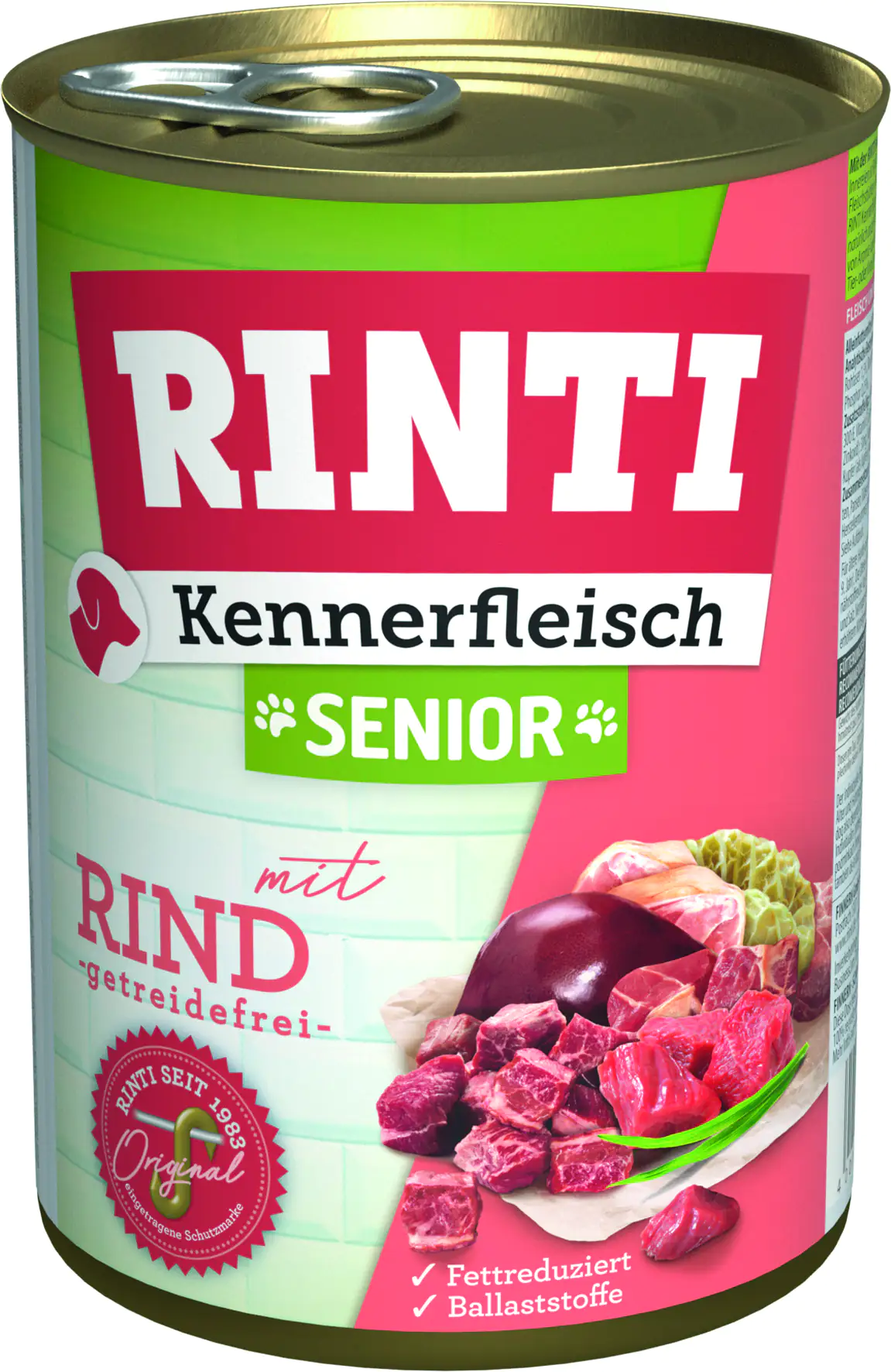 Rinti Kennerfleisch Hundenassfutter Senior getreidefrei 400 g Rind bei Kartonabnahme
