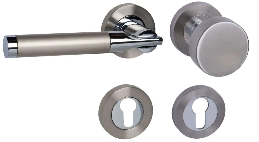 Alpertec PZ-Rosettengarnitur Kairo rechts Zamak silber rund