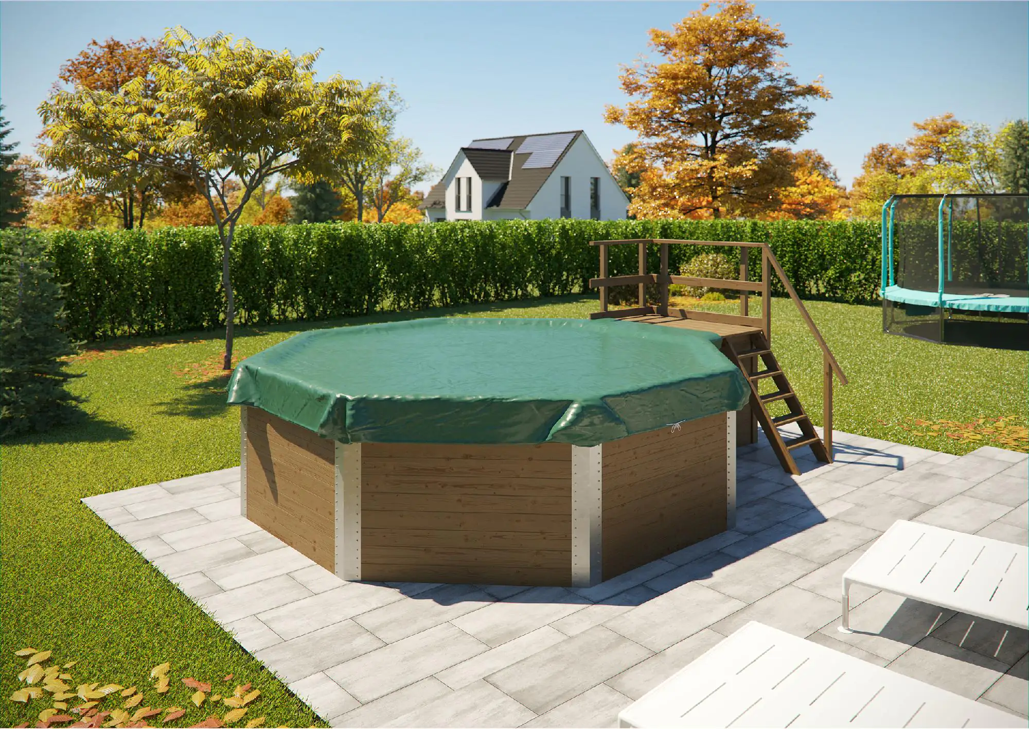 Weka Massivholzpool-Set Aruba Profi-Set 397 x 116 cm inkl. Sandfilteranlage