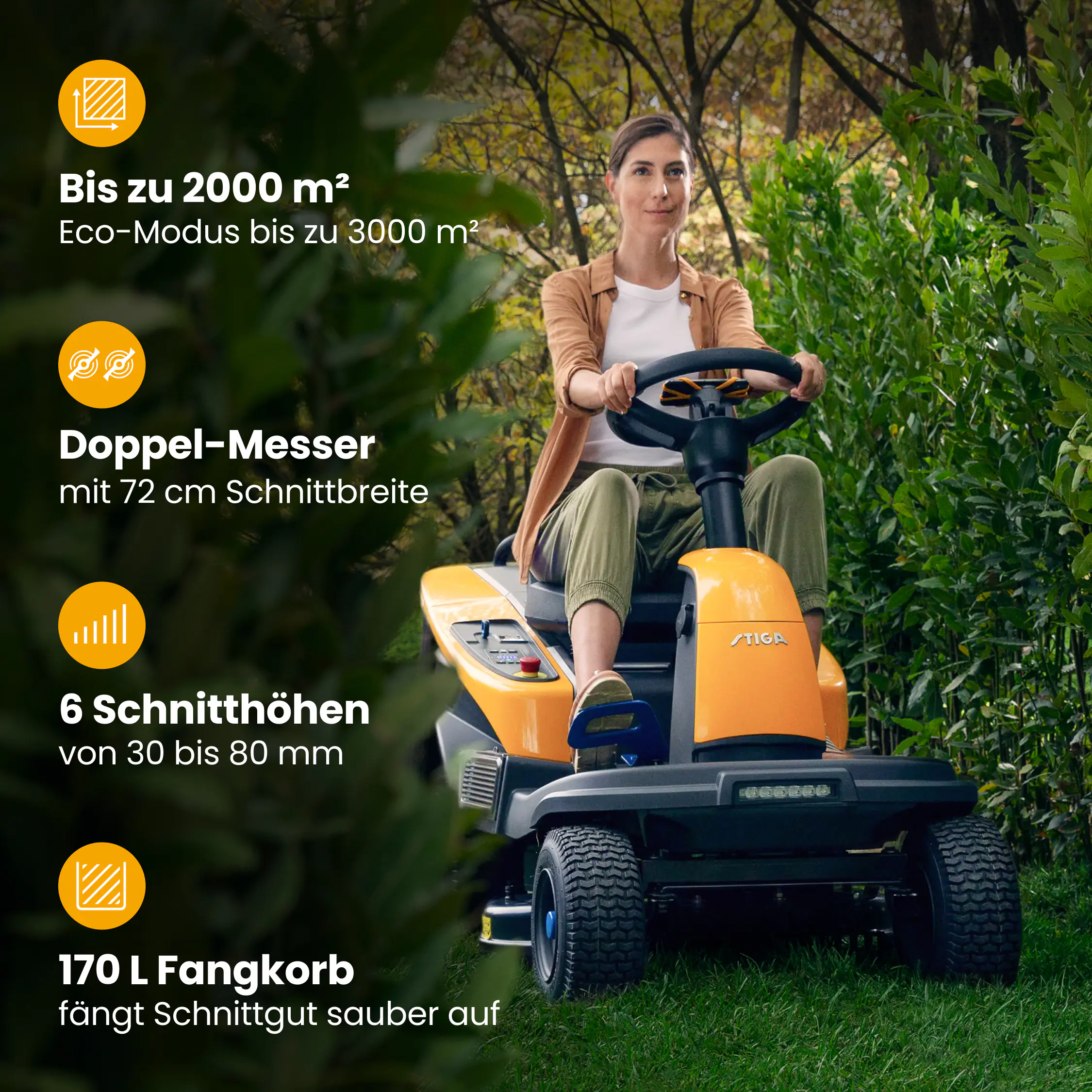 Stiga Akku-Rasentraktor Swift 372e  inkl. 4x5 Ah Akku (48 Volt)