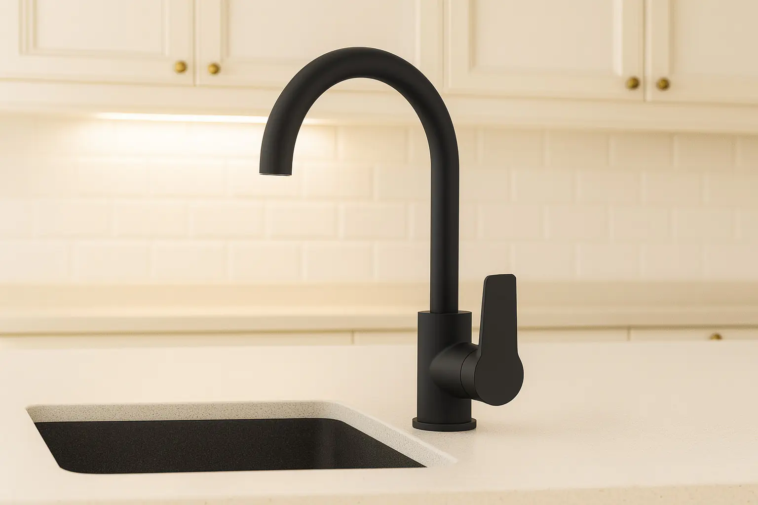 Primaster Küchenarmatur Münster schwarz mit Wassersparfunktion