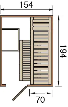 Weka Element-Sauna Kaarina 1 mit Glastür