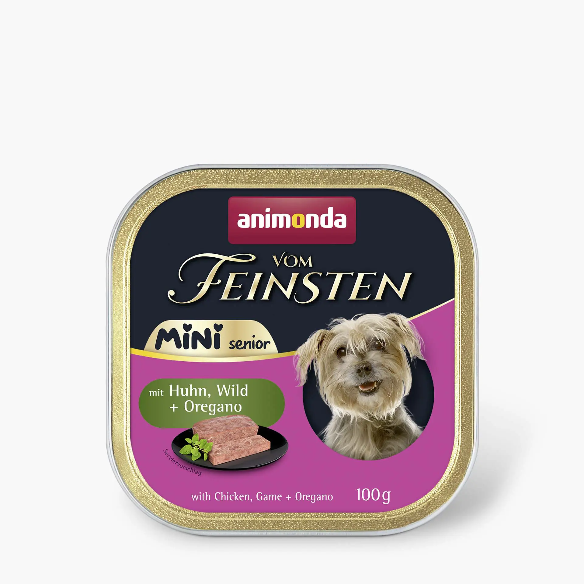 Animonda vom Feinsten Mini Hundenassfutter Senior getreidefrei 100 g Huhn, Wild & Oregano