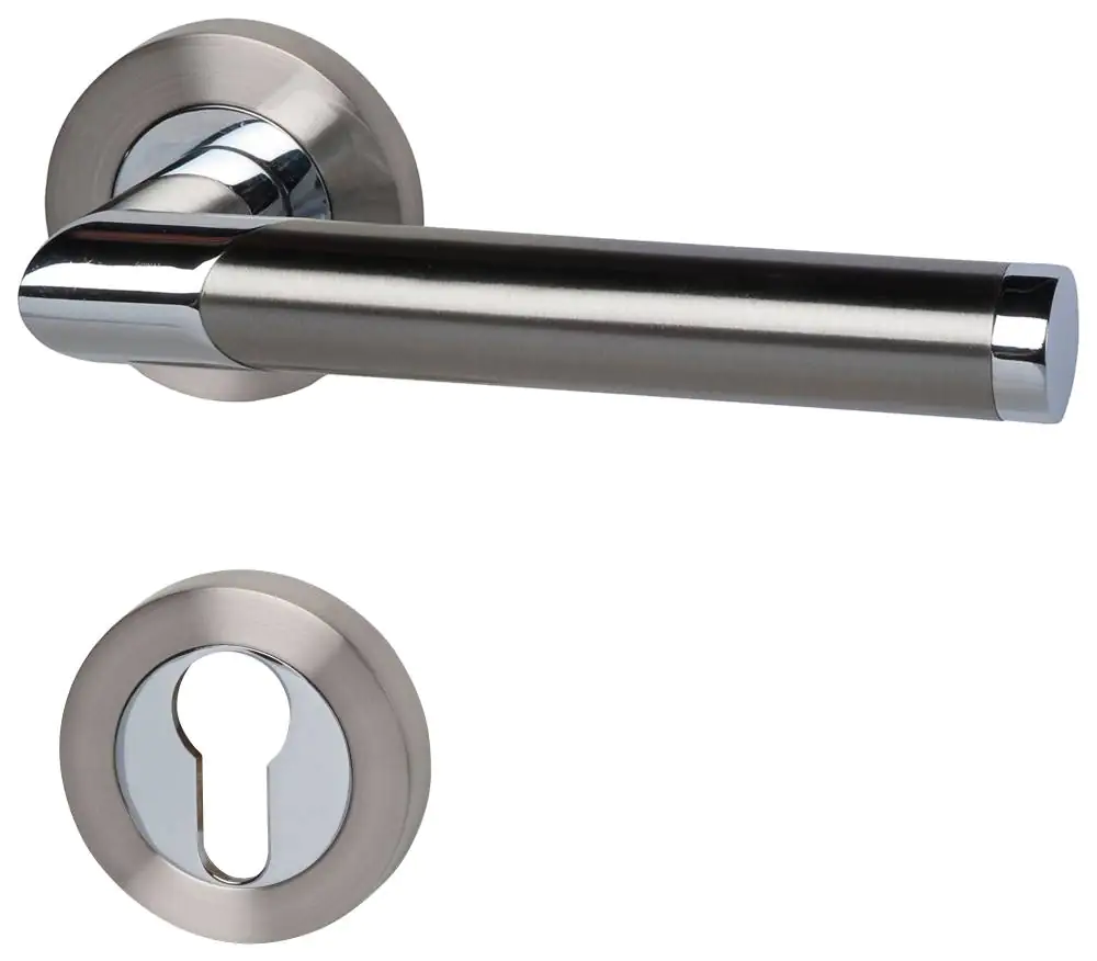 Alpertec PZ-Rosettengarnitur Lissabon Edelstahl silber rund