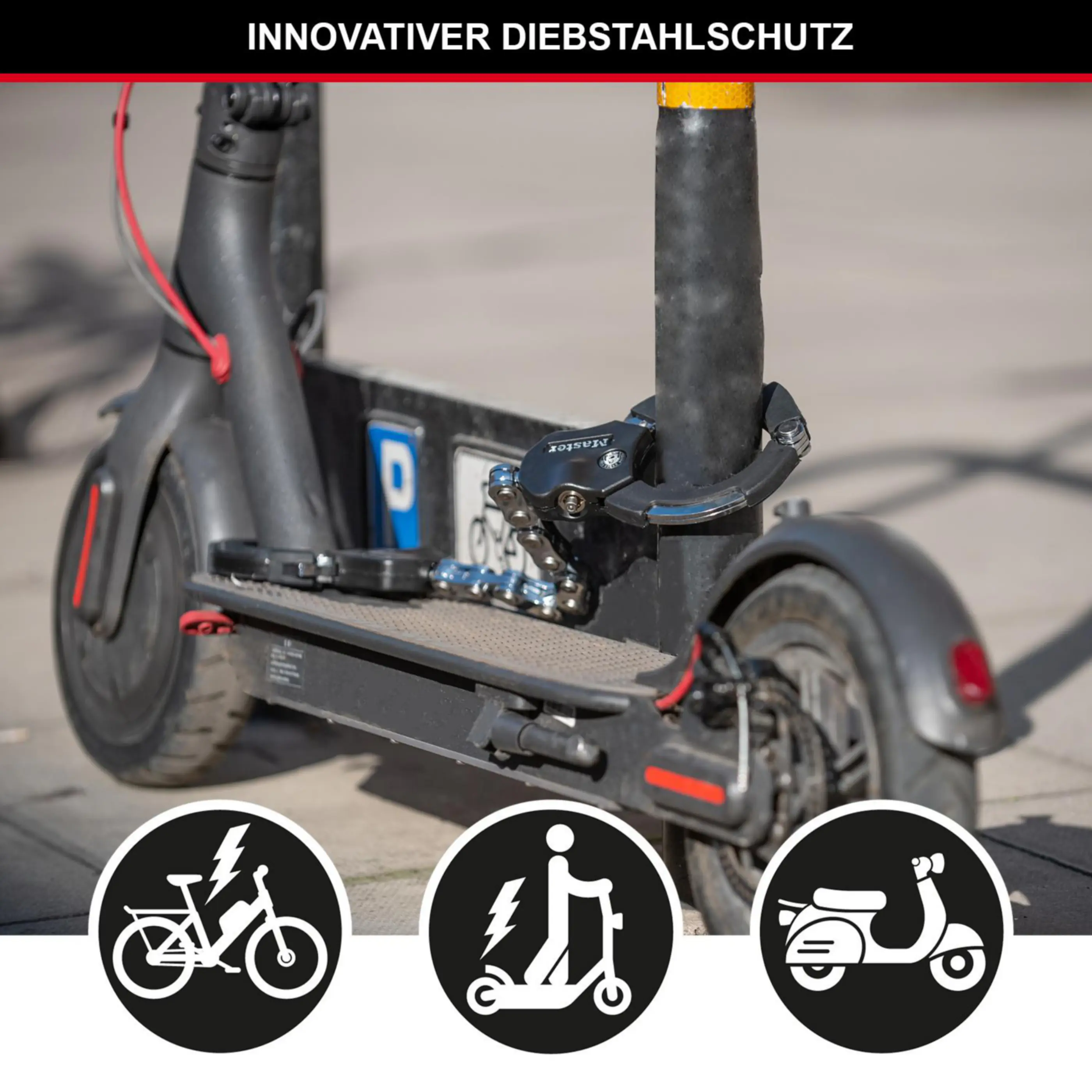 Fischer Fahrradschloss Handschellenschloss Street Cuff 55 cm x Ø 7,6 cm