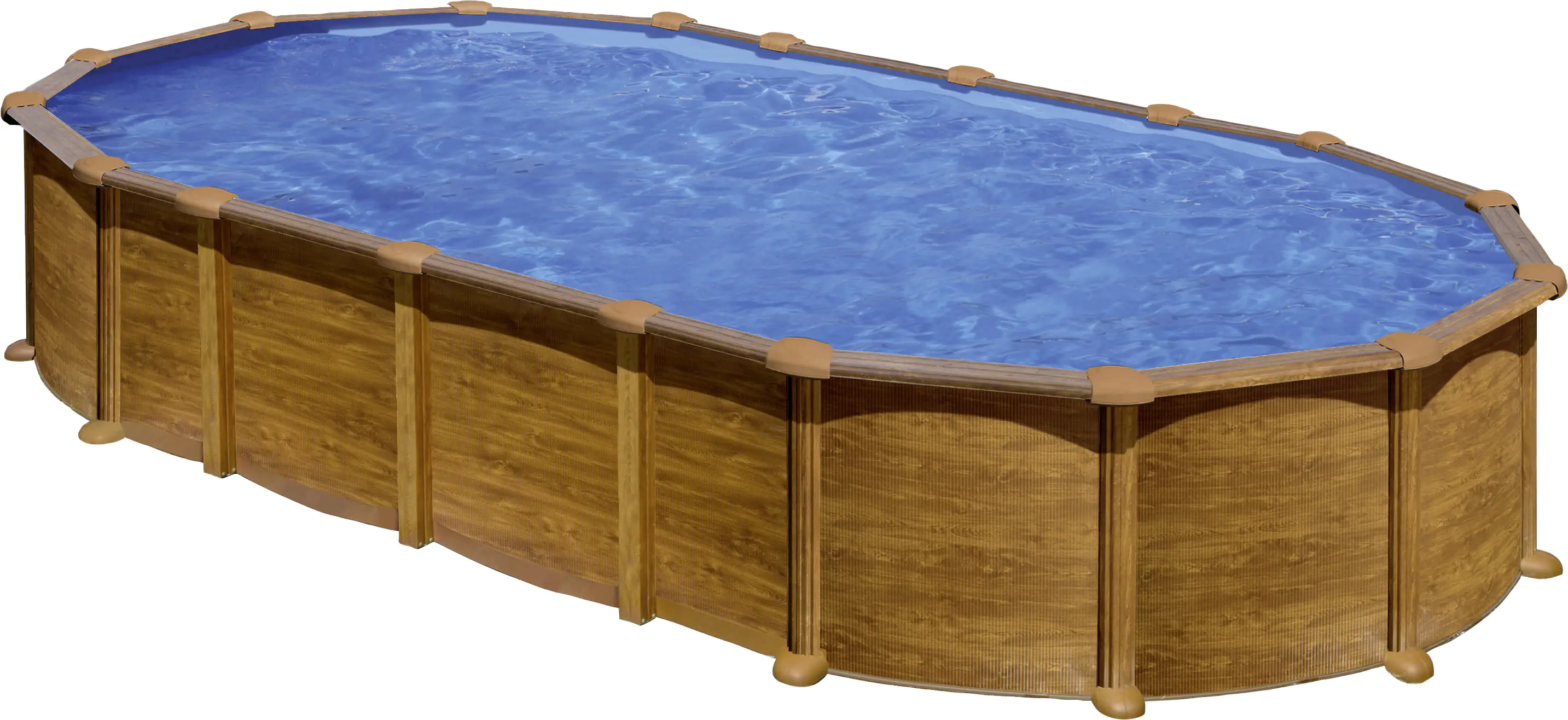 Gre Stahlwandpool Amazonia oval 730 x 375 x 132 cm Holzdekor