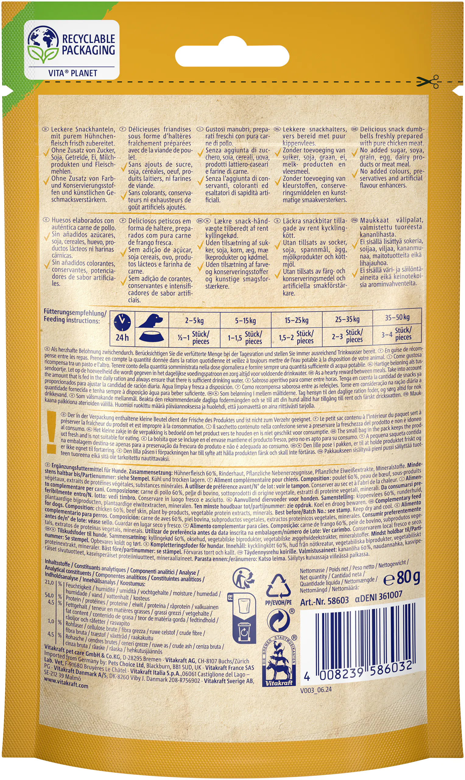 Vitakraft CHICKEN Hühnchenhanteln 80 g