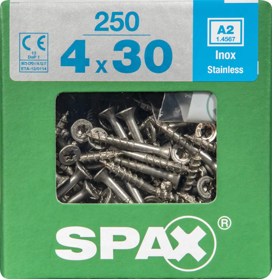 Spax Universalschrauben 4.0 x 30 mm TX 20 - 250 Stück Edelstahl