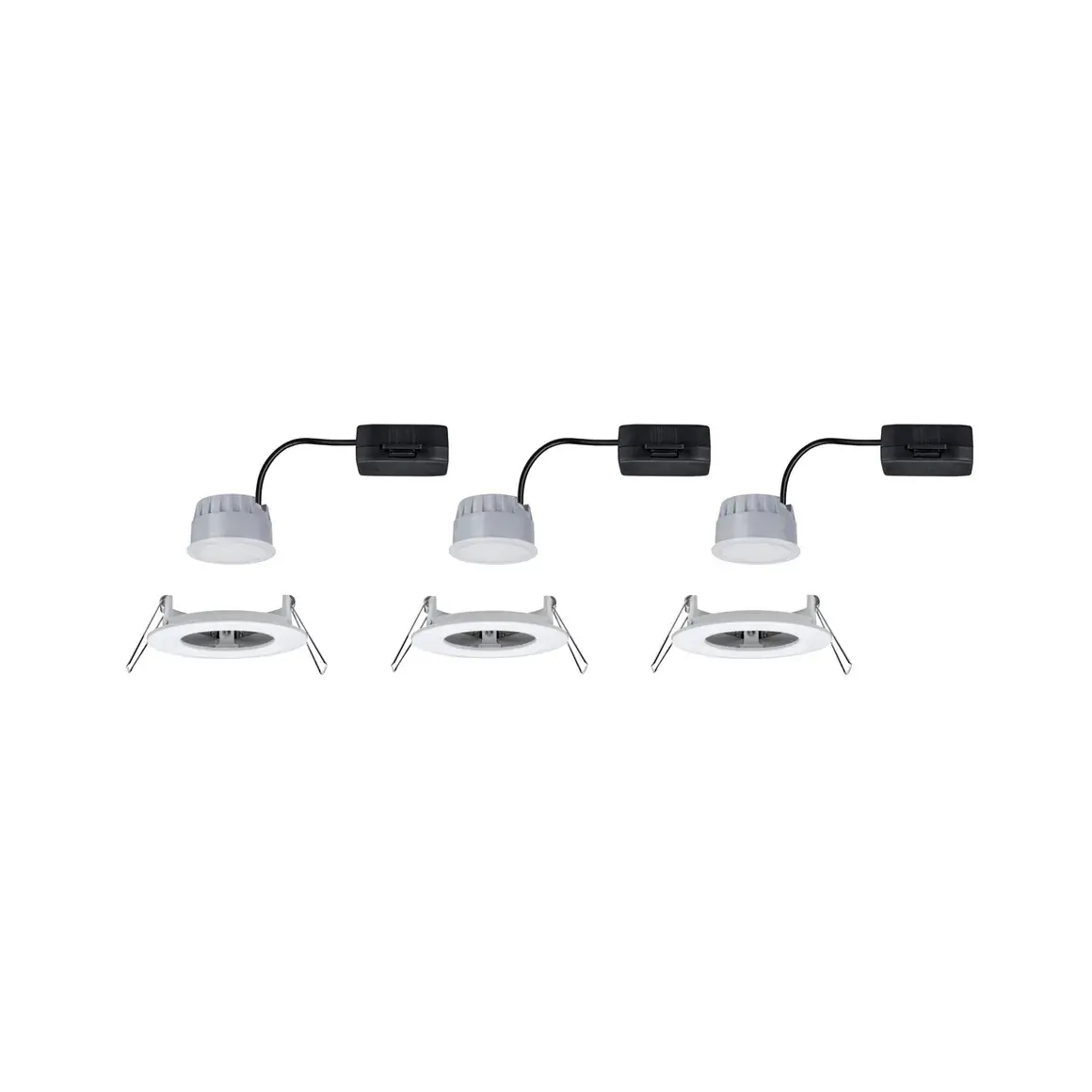 Paulmann LED Einbauleuchte Nova weiß matt 3-stepdimmbar rund starr 3er Set