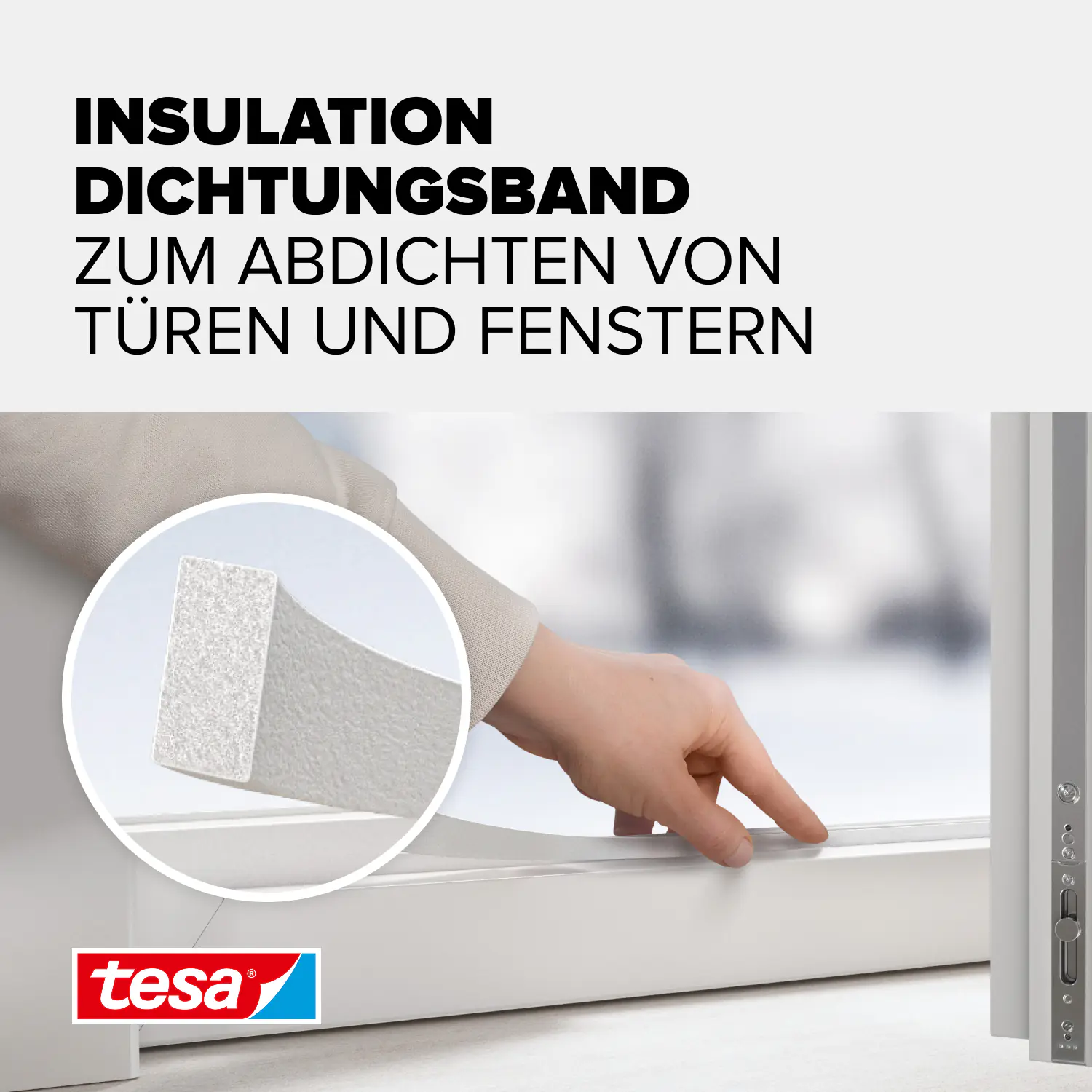 tesa Insulation Schaumstoffdichtung Standard 6 m, weiß