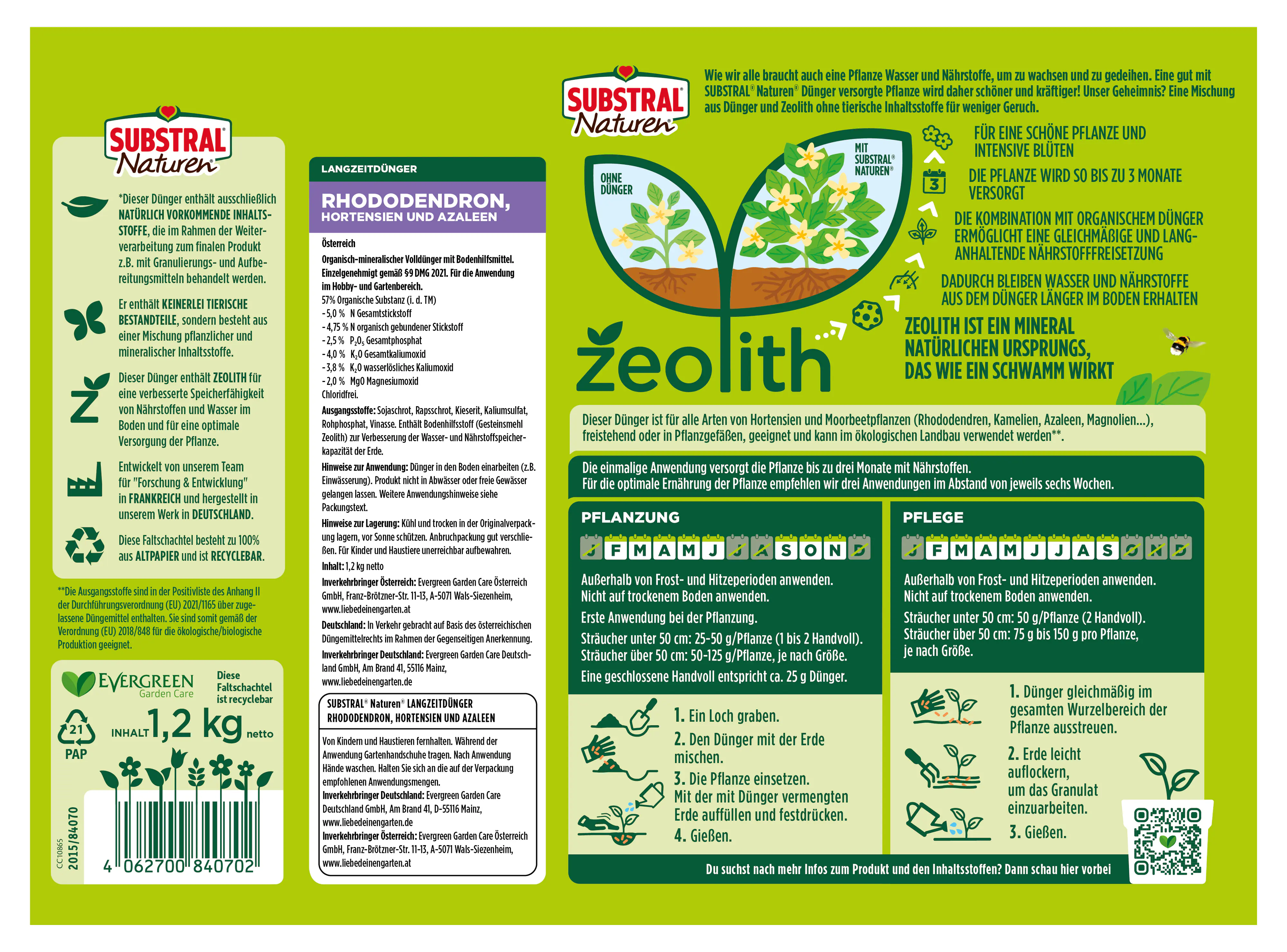 Substral Naturen Langzeitdünger Rhododendron, Hortensien & Azeleen 1,2 kg