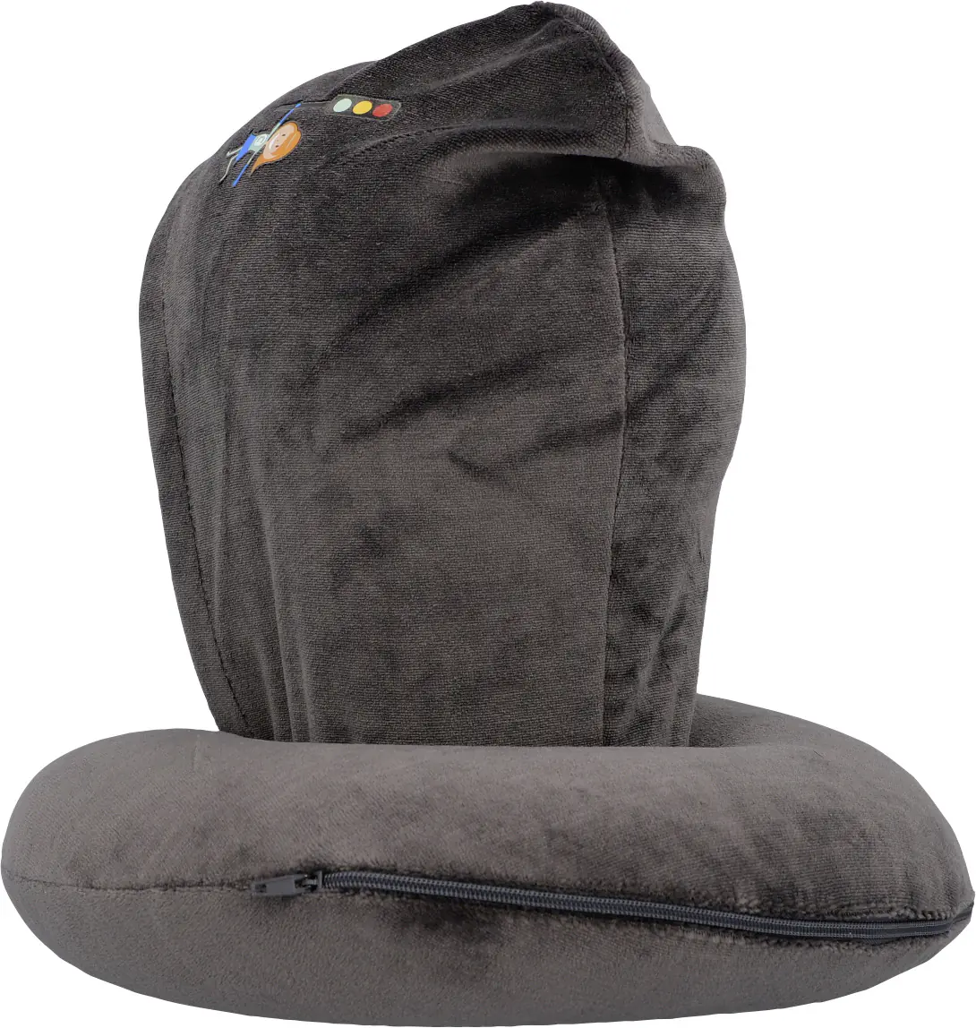 Cartrend Kids Nackenkissen mit Kapuze grau