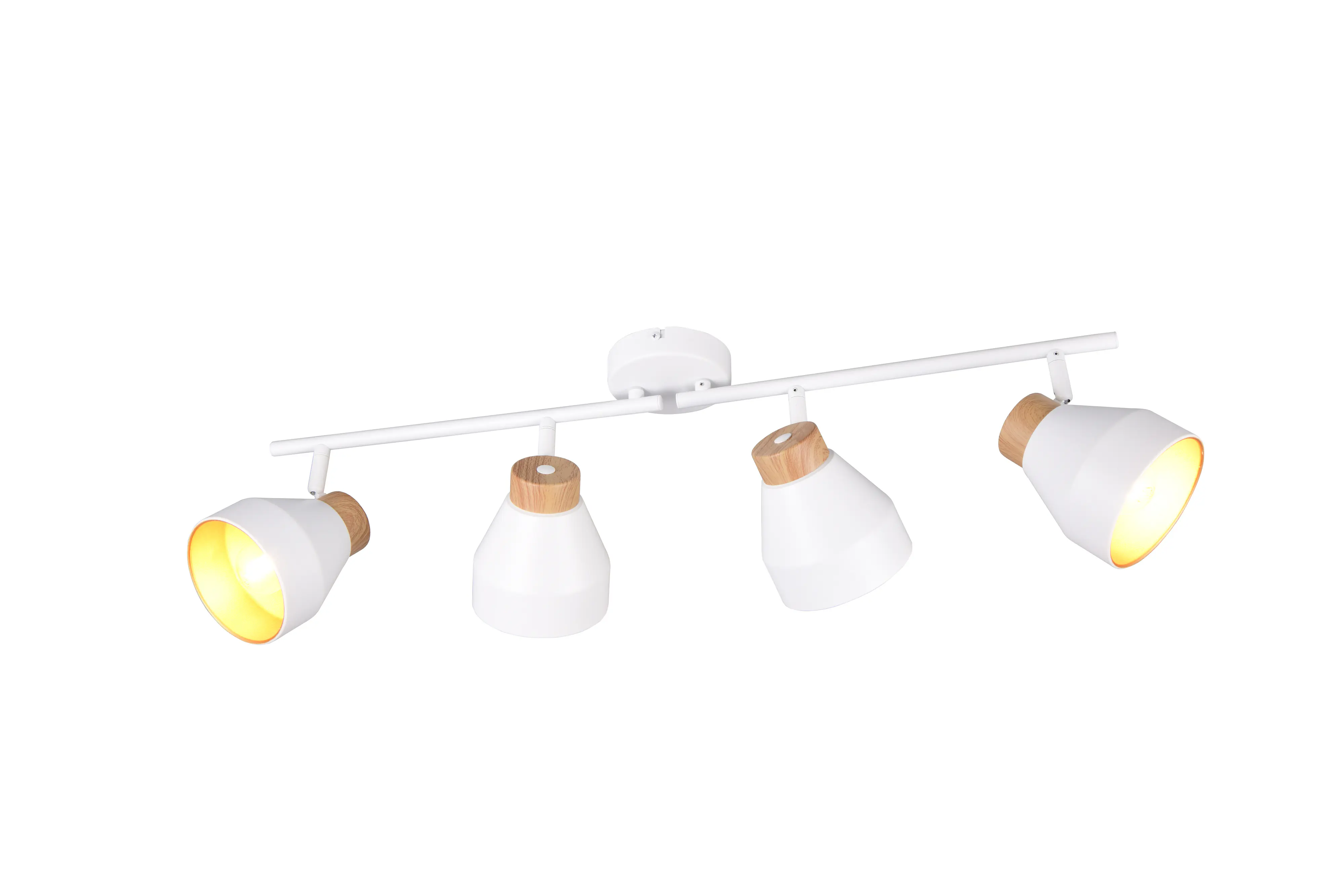 Trio LED Deckenlampe 4er Spot Valentin 22 x 71,5 cm weiß matt/natur