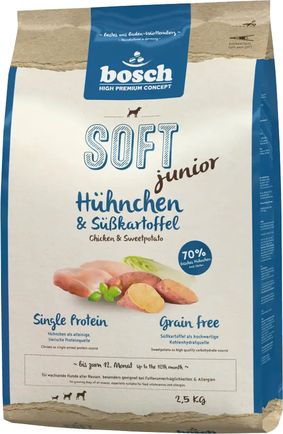 Bosch Hundetrockenfutter Junior Soft 2,5 kg Hühnchen & Süßkartoffel