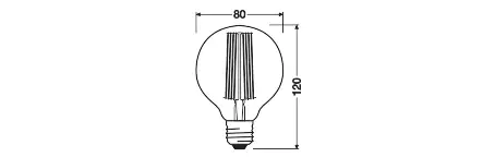 Ledvance LED Leuchtmittel Vintage 1906 Globe G80 E27 11 W dimmbar rauch