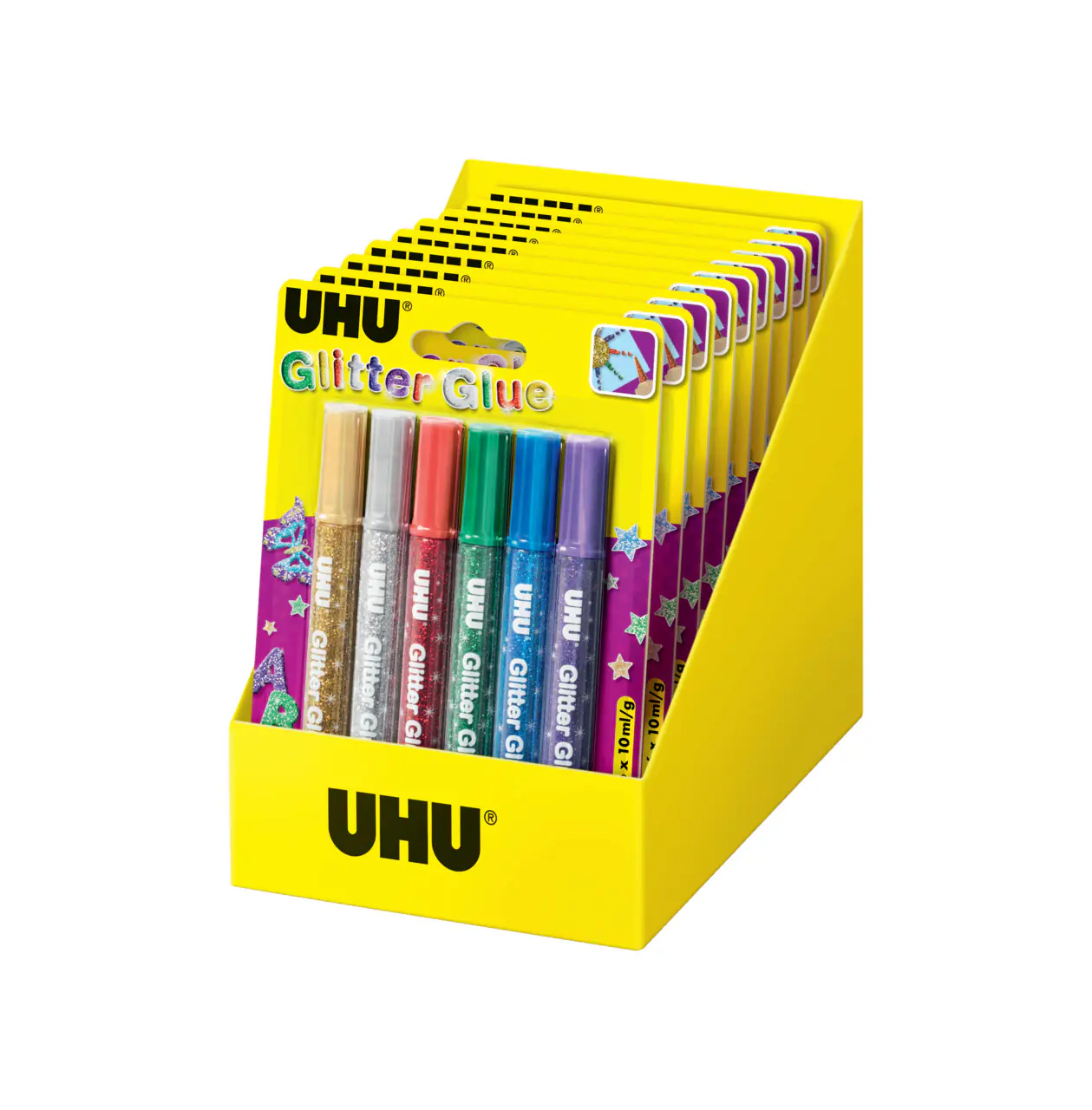 UHU Glitter Glue Original 6 x 10 ml