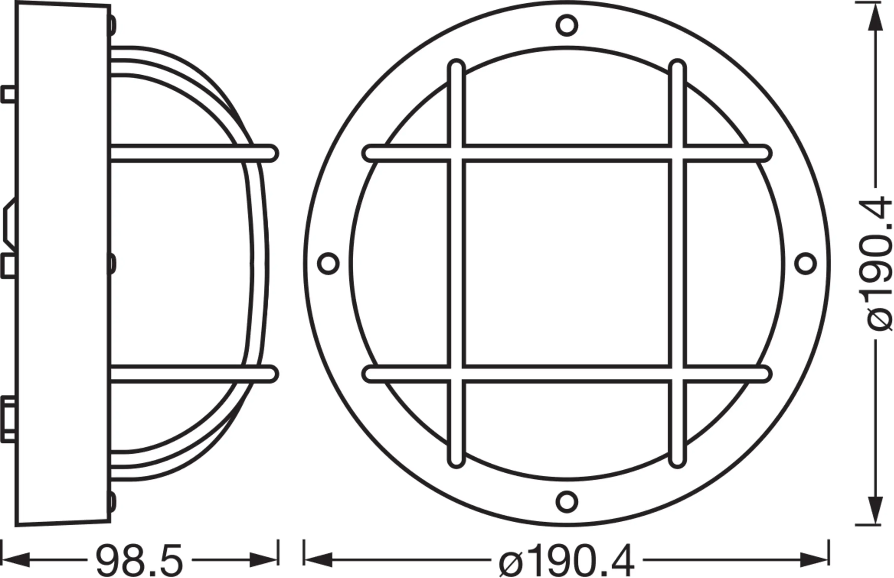 Osram LED Wandleuchte Bulkhead Essential Round E27 schwarz