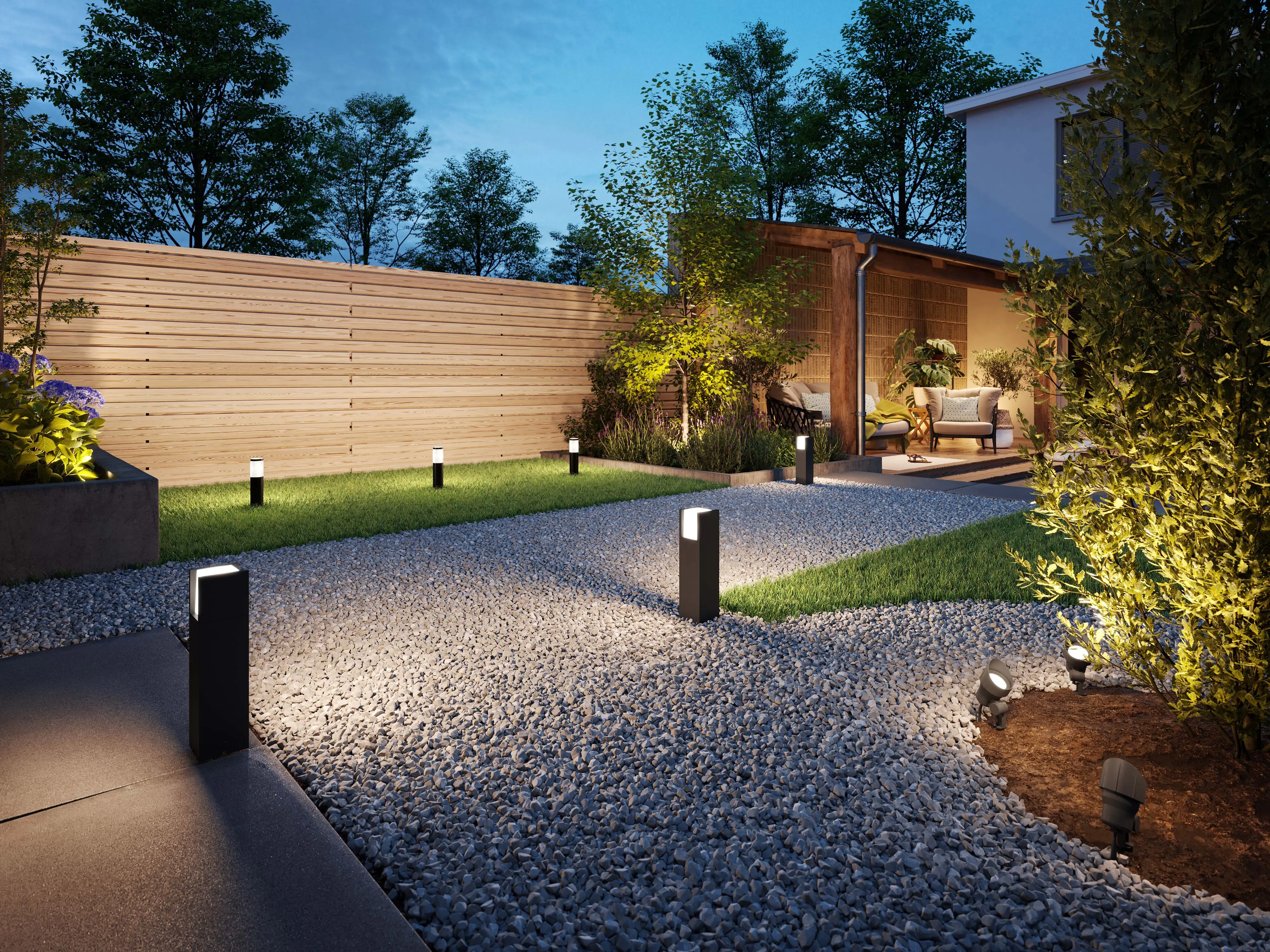 Philips LED Sockelleuchte Arbour warmweiß anthrazit