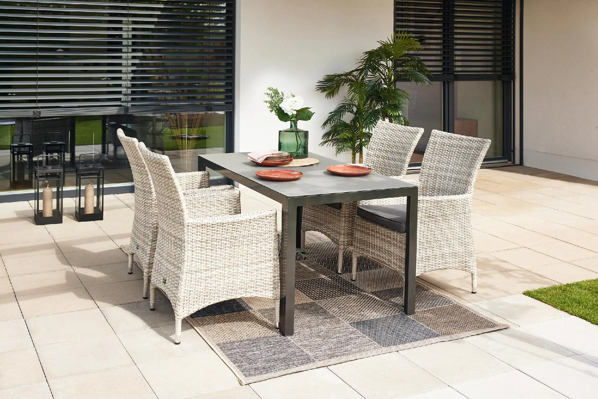 Primaster Diningsessel Nardo XL aus Kunststoffgeflecht, greyline