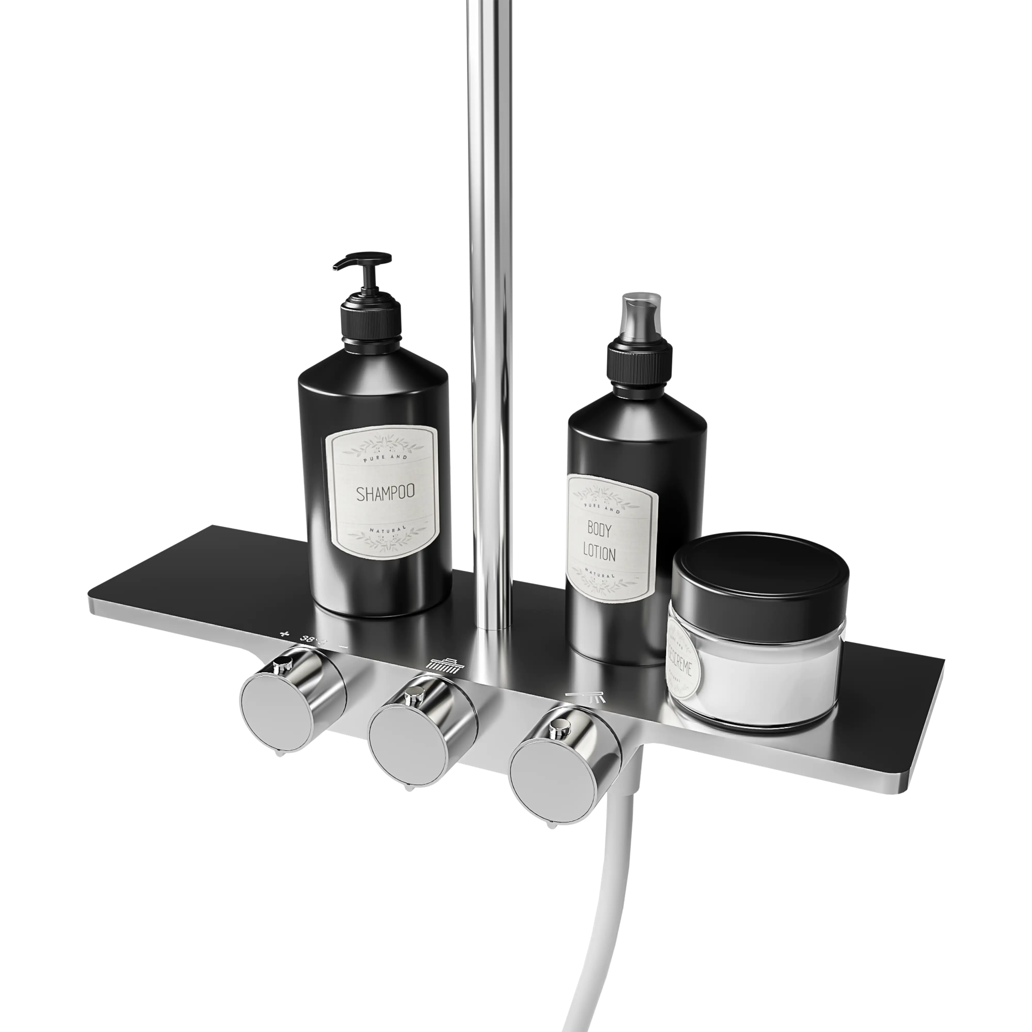 Schulte DuschMaster Rain III Modern mit Ablage rund