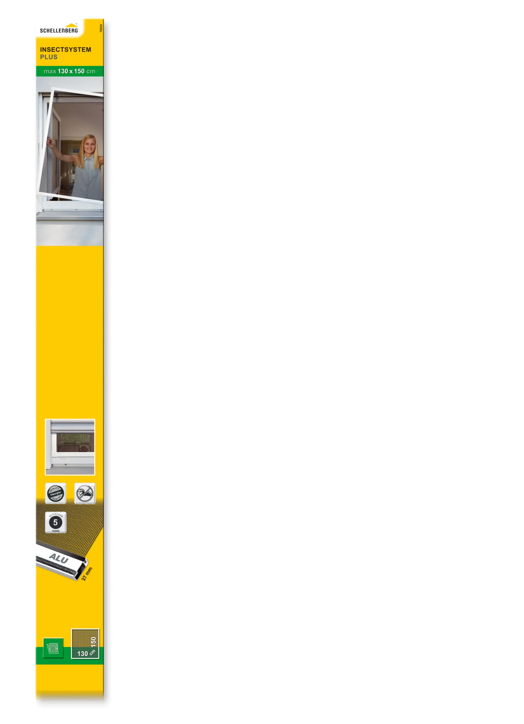 Schellenberg Fliegenschutz-Fenster PLUS 130 x 150 cm anthrazit/weiß kürzbar