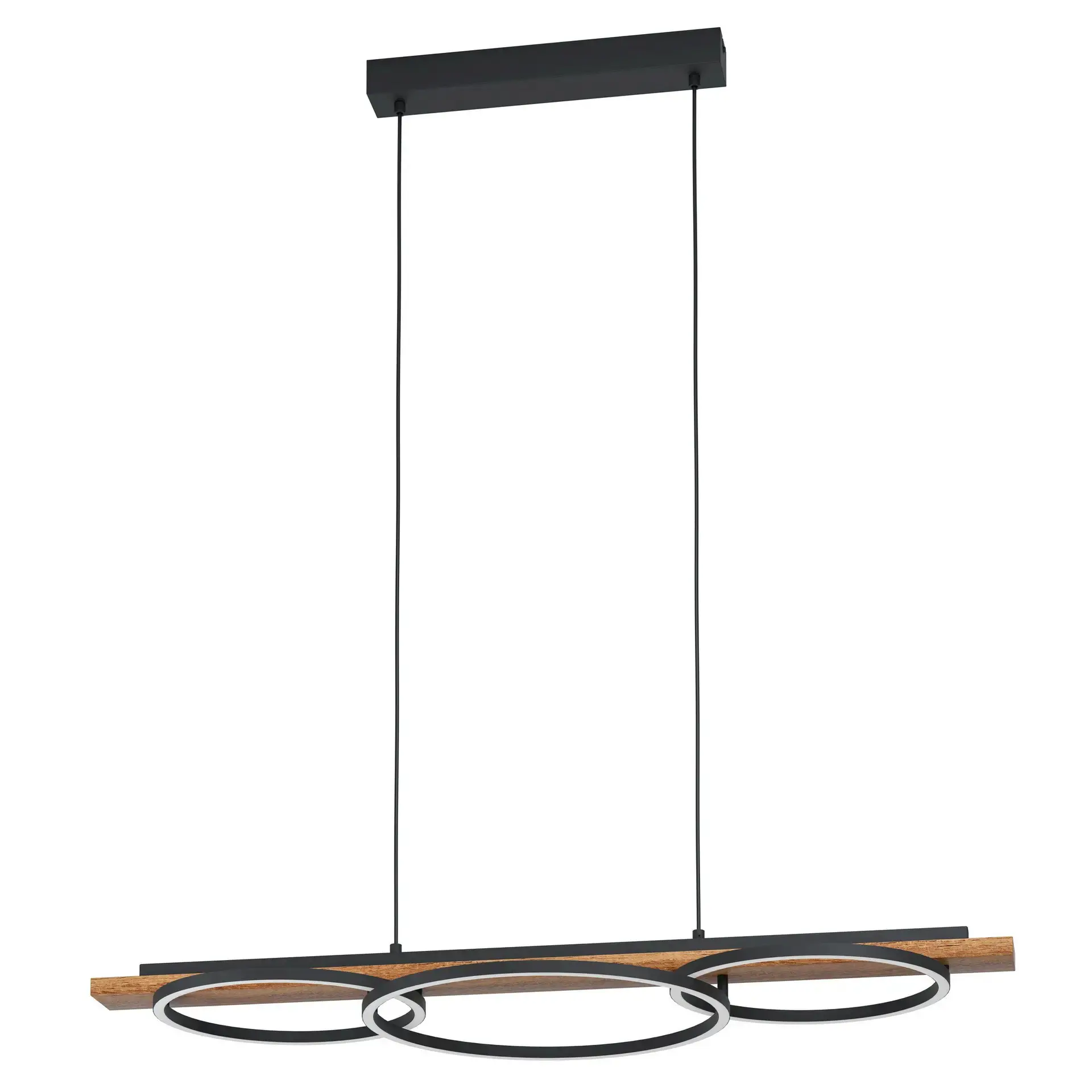 Eglo LED Pendelleuchte Boyal schwarz holz 101 x 110 cm warmweiß dimmbar