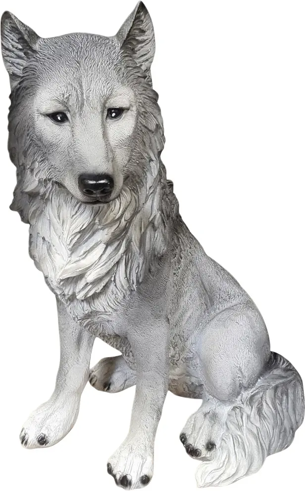 Dekofigur Wolf 50 x 26 cm grau