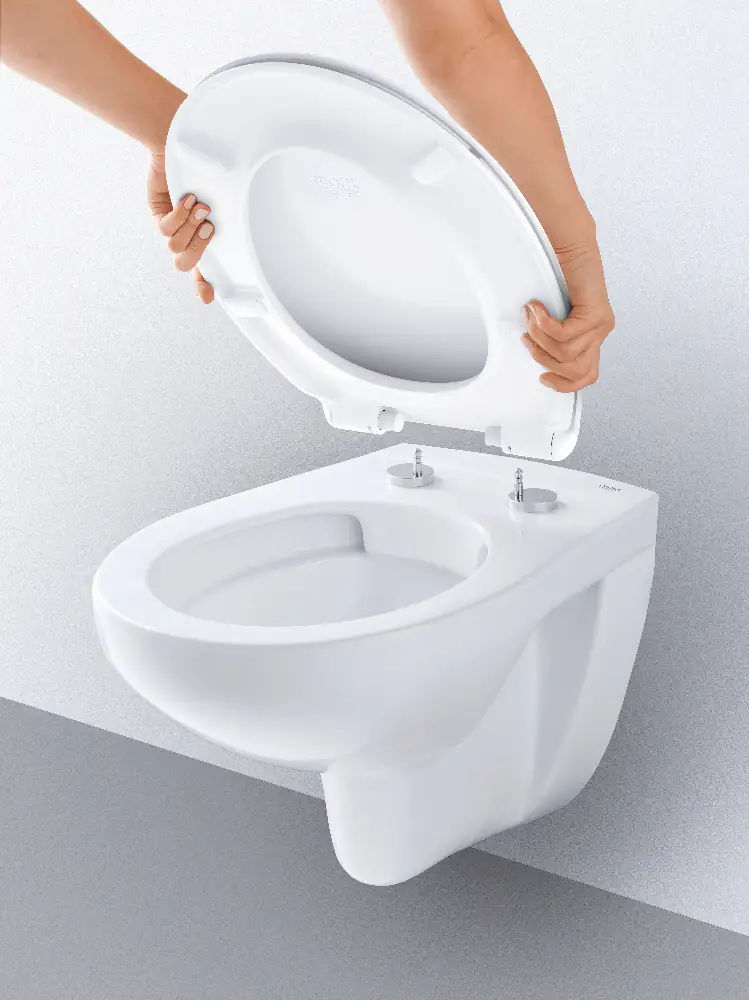 Grohe Wand-Tiefspül-WC Bau weiß, spülrandlos, inkl. WC-Sitz
