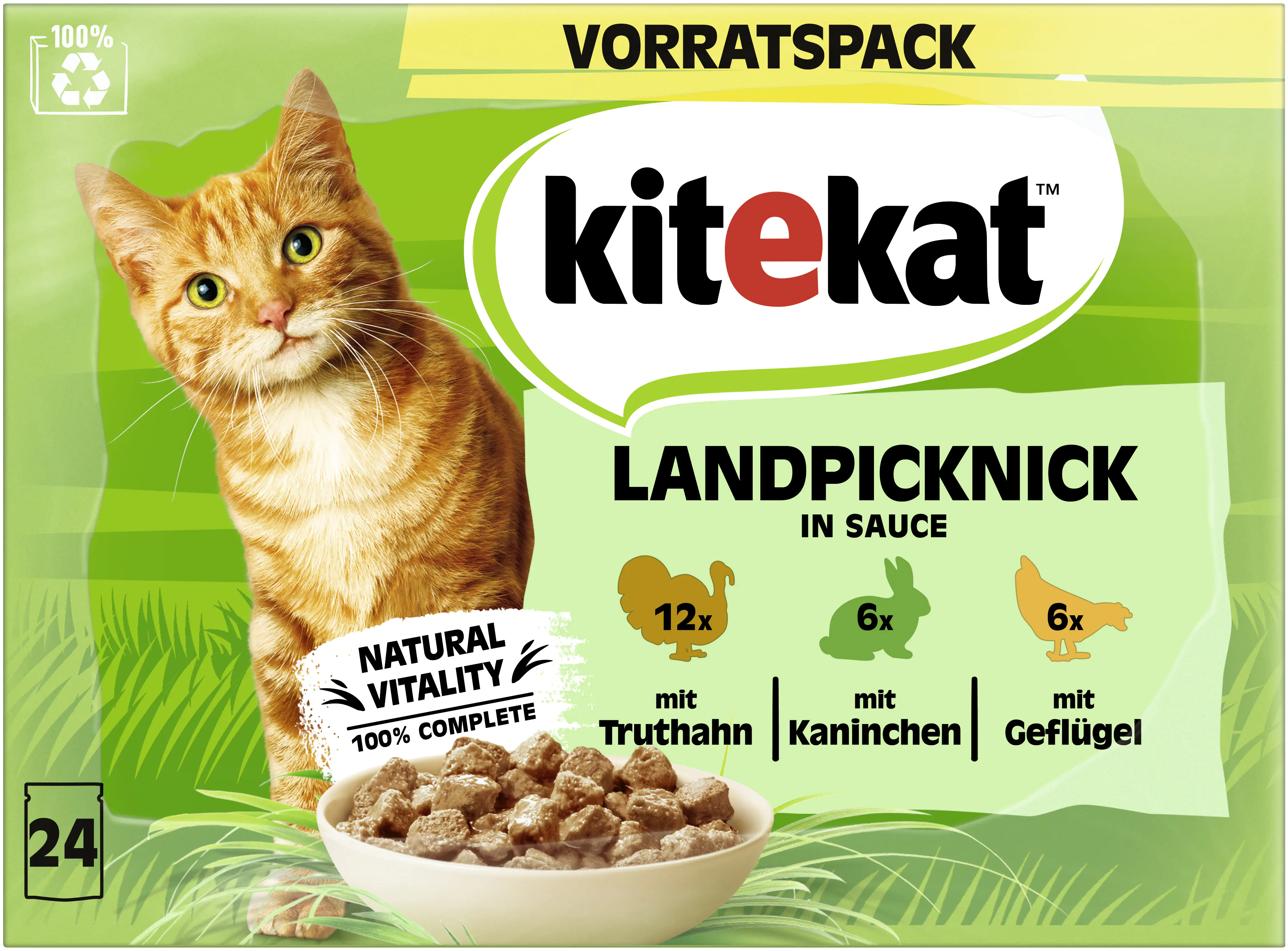 Kitekat Landpicknick in Sauce Multipack Vorratspack 24x85 g