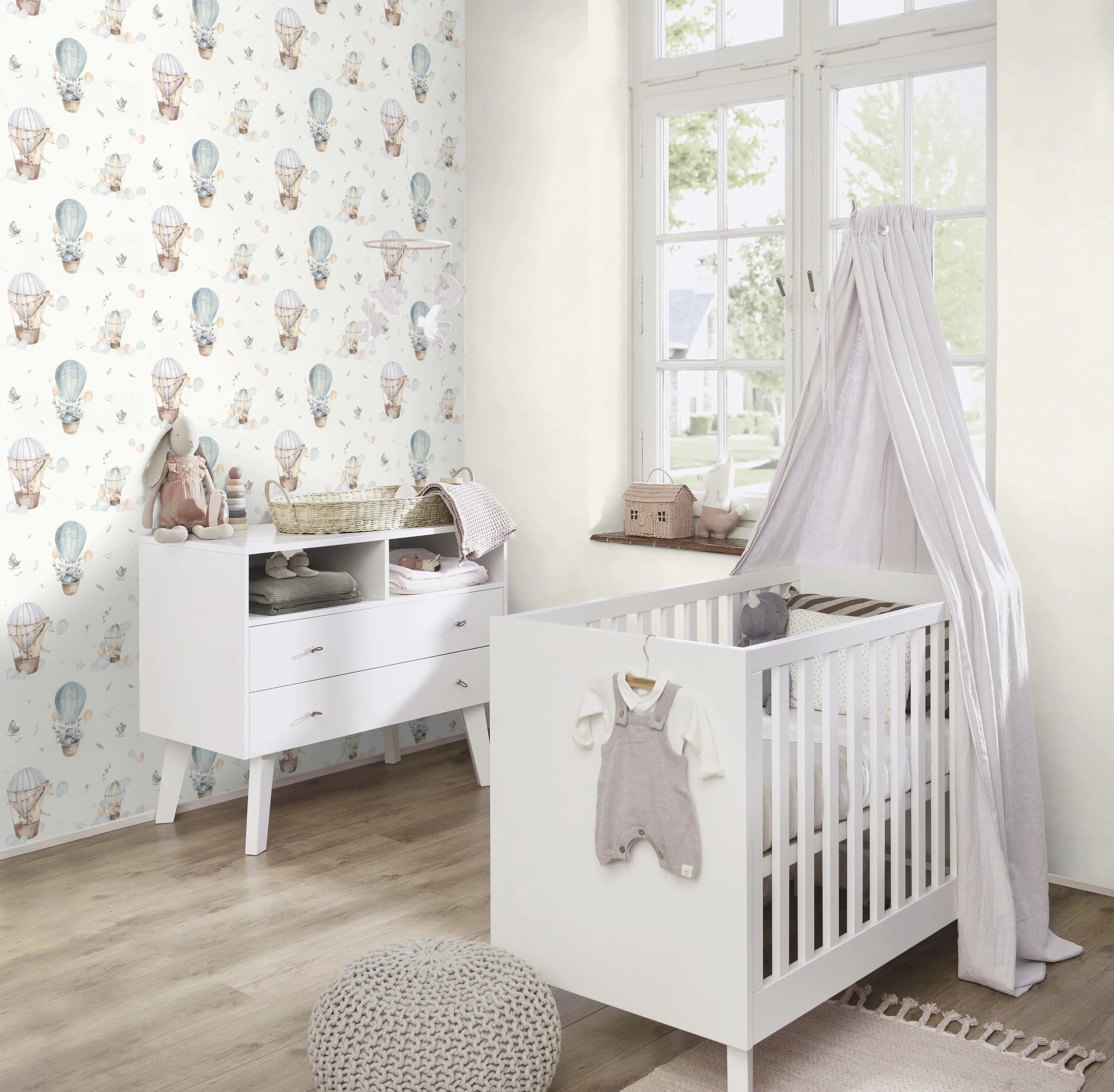 Rasch Vliestapete 300512, Kids World, Heißluftballons, 10,05 x 0,53 m