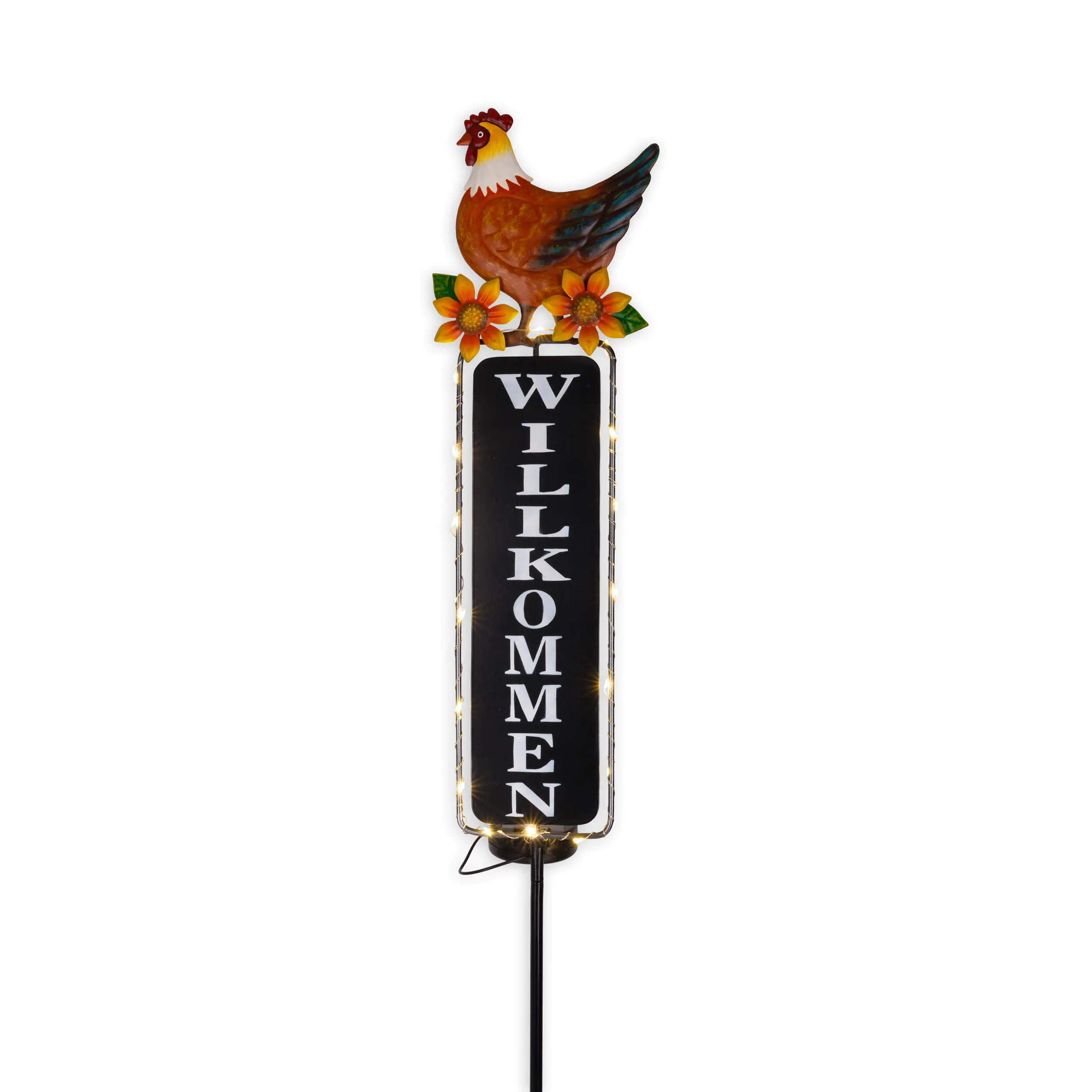 Light & More LED Solarleuchte Huhn bunt