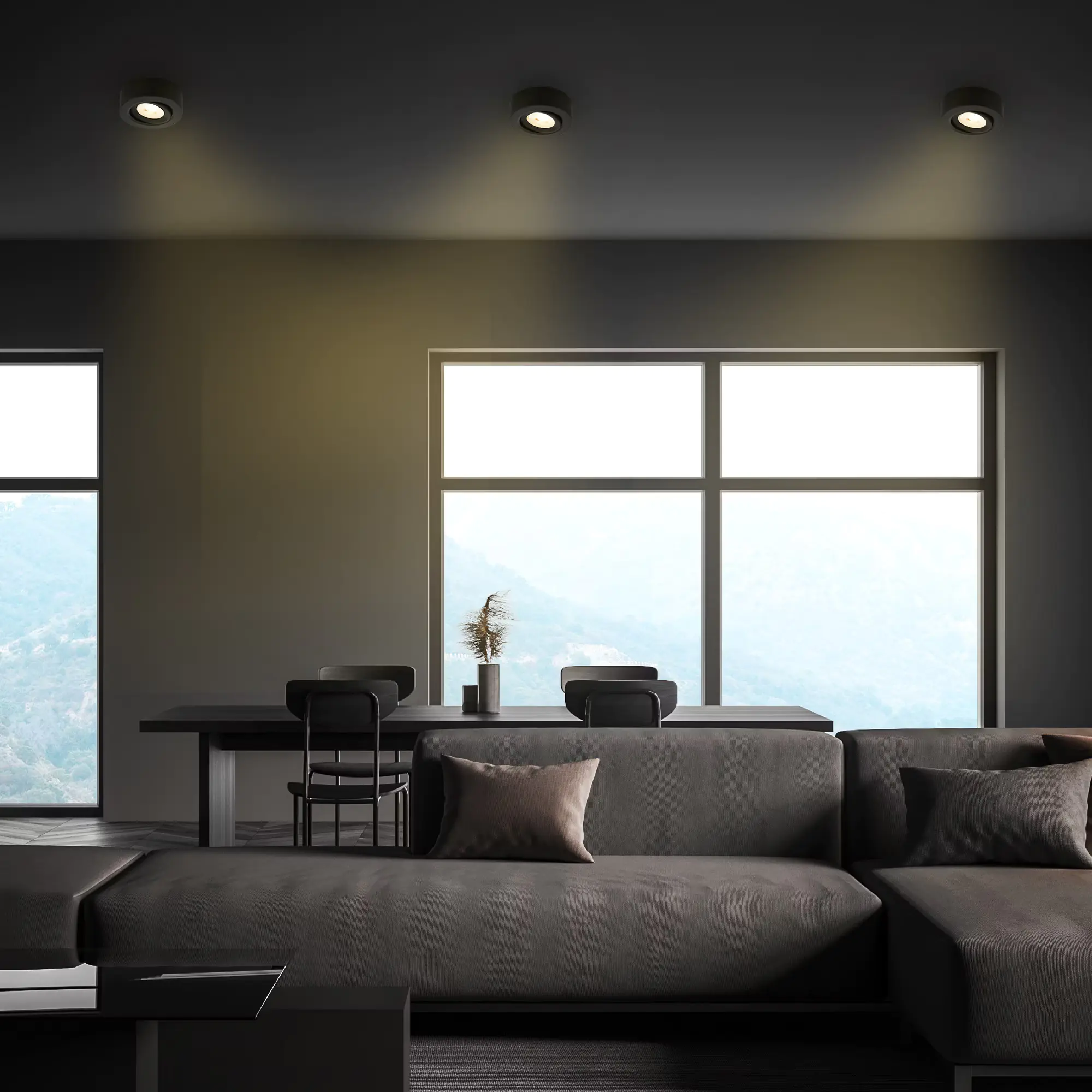 Briloner LED-Aufbau und Einbauleuchte 2in1 Mini Ein-& Aufbau 9W 500lm schwarz dimmbar