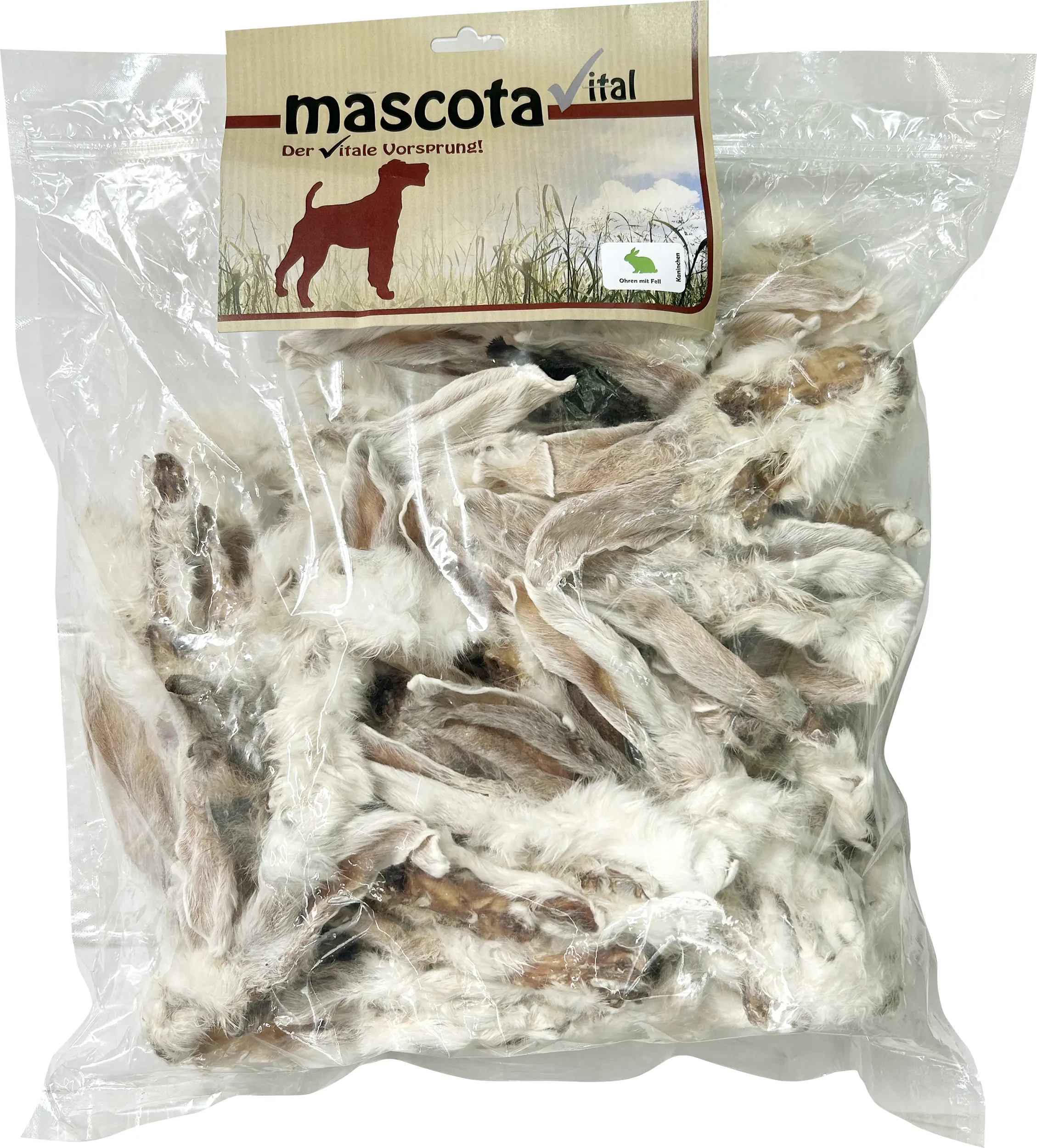 Mascota Vital Hunde-Kausnack Kaninchenohren mit Fell 1 kg
