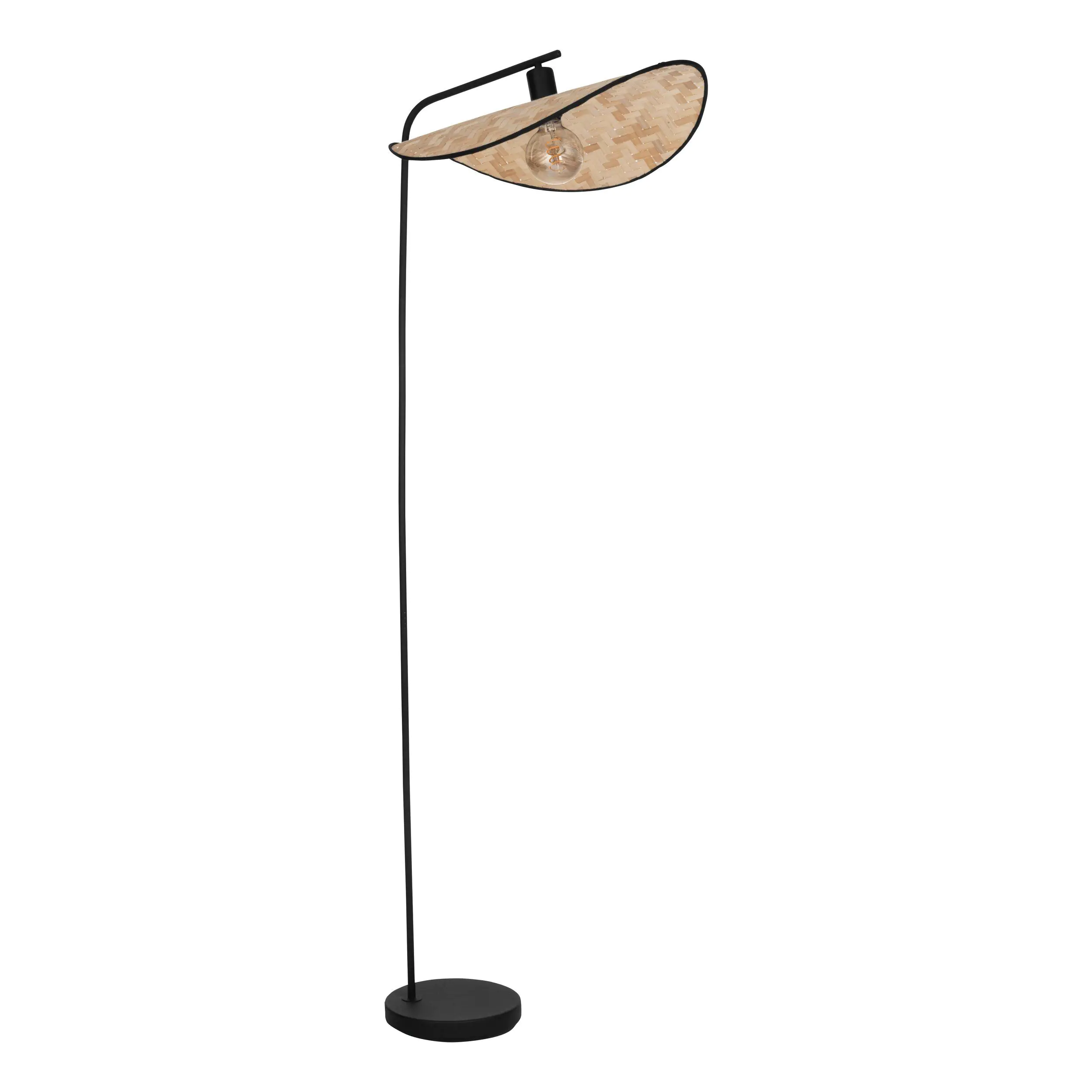 Eglo Stehleuchte Marywell E27,max.1x40W,Stahl,holz,schwarz,braun