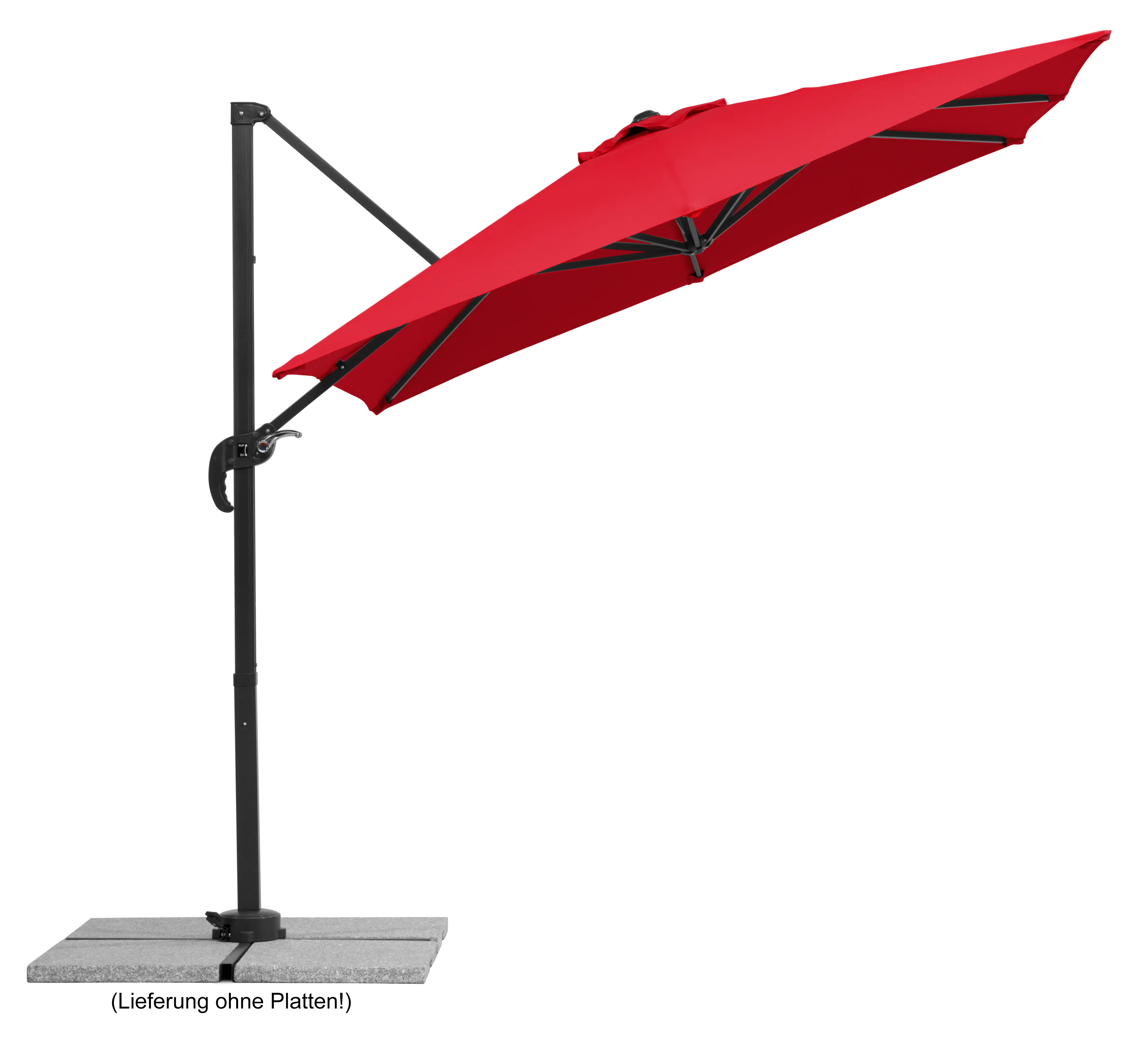 Schneider Ampelschirm Rhodos Junior rot 230 x 230 cm inkl. Sonnenschirmhülle