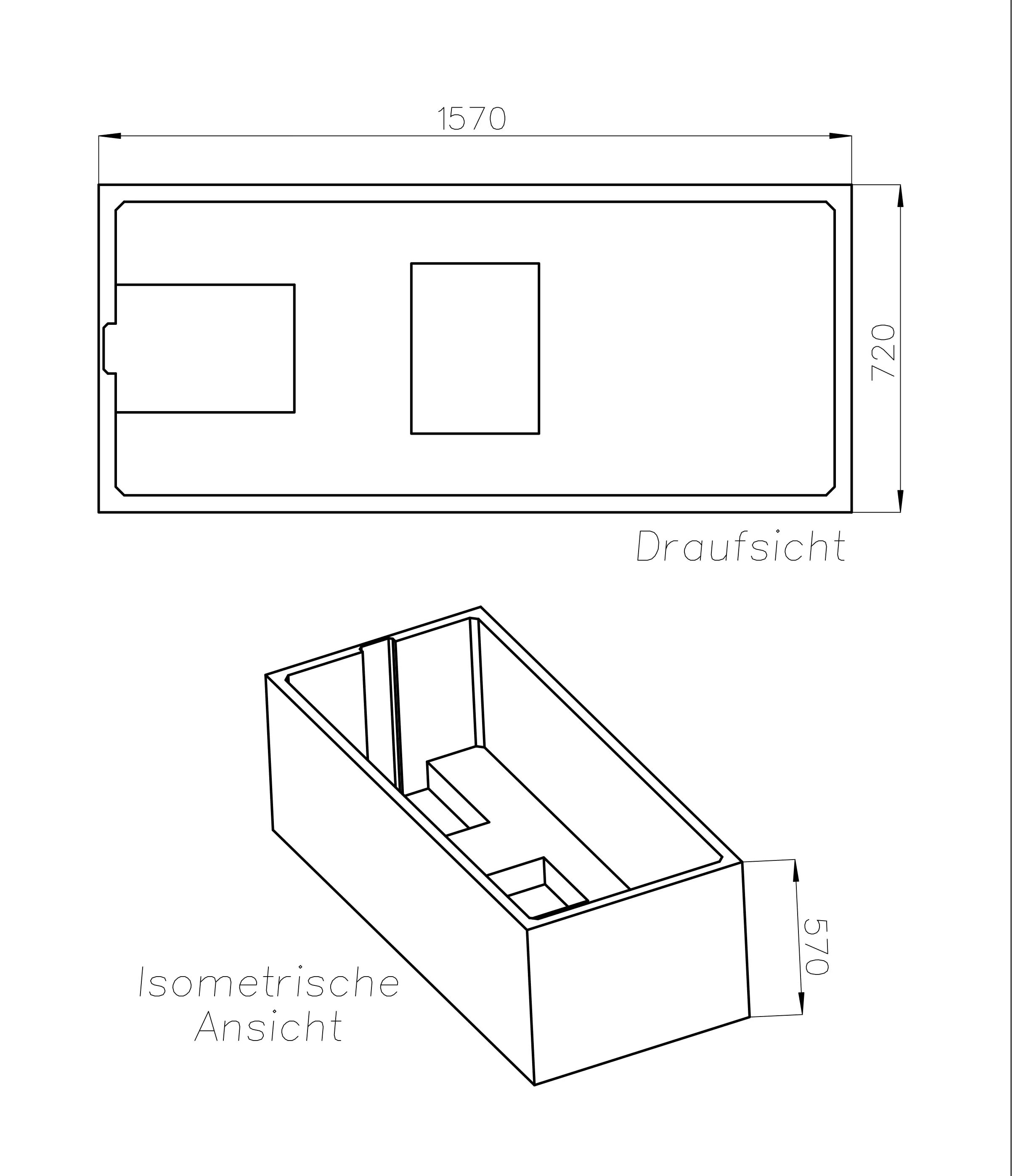 Ottofond Wannenträger Costa 1570 x 720 mm