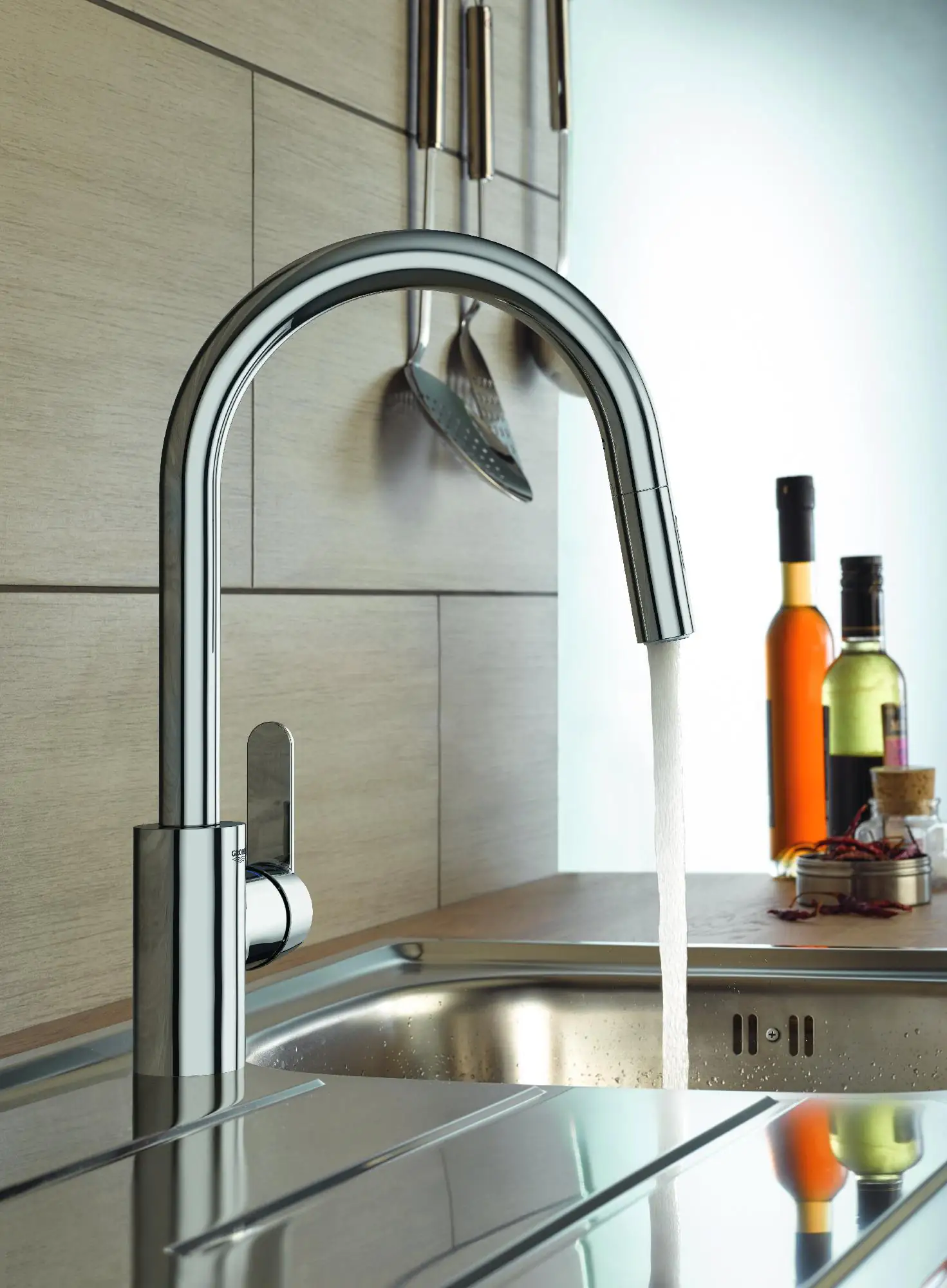 Grohe Spültischarmatur Get verchromt, mit Handbrause