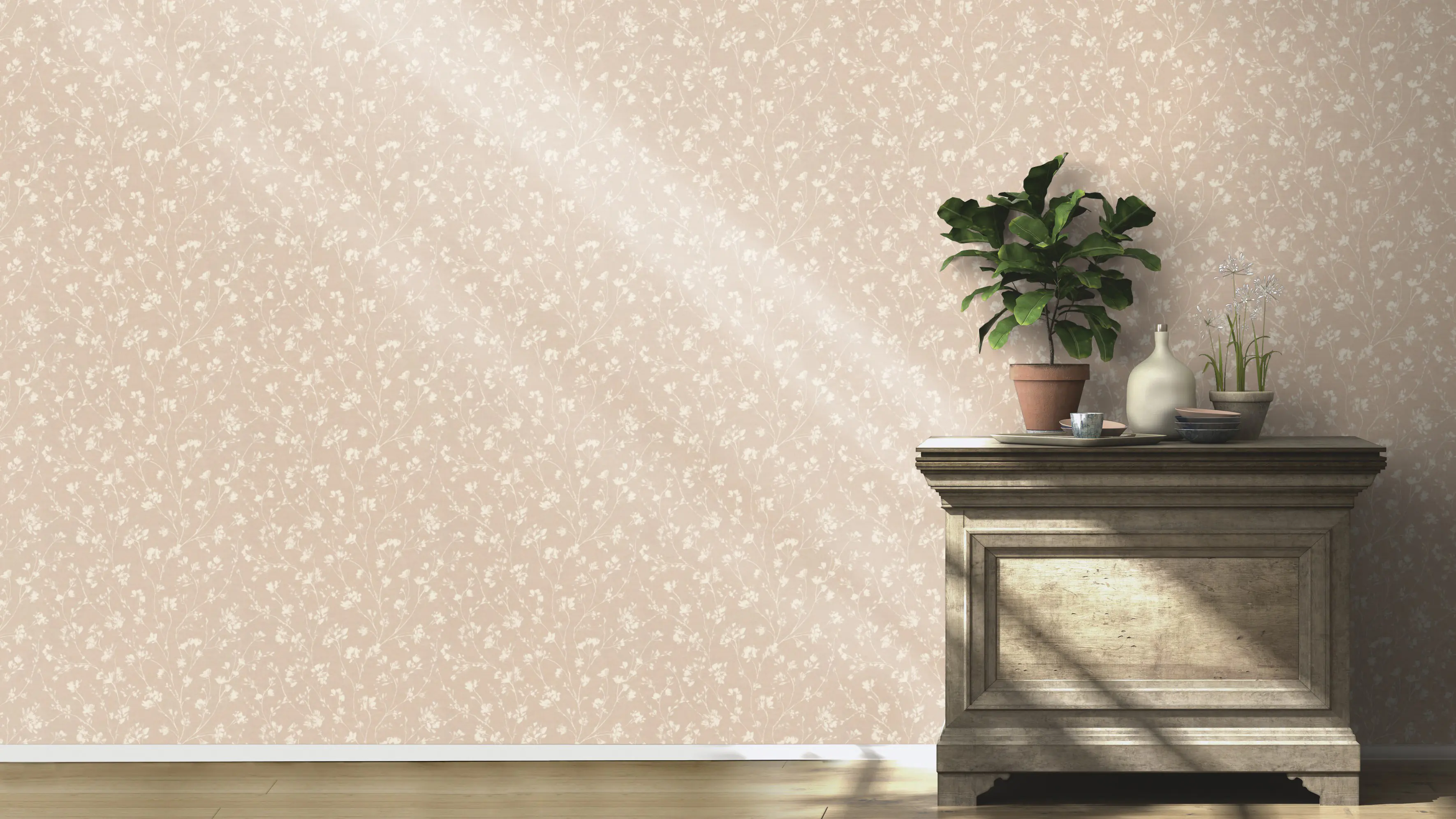 Rasch Vliestapete 463811 Selection Blüten beige-creme, 10,05 x 0,53 m