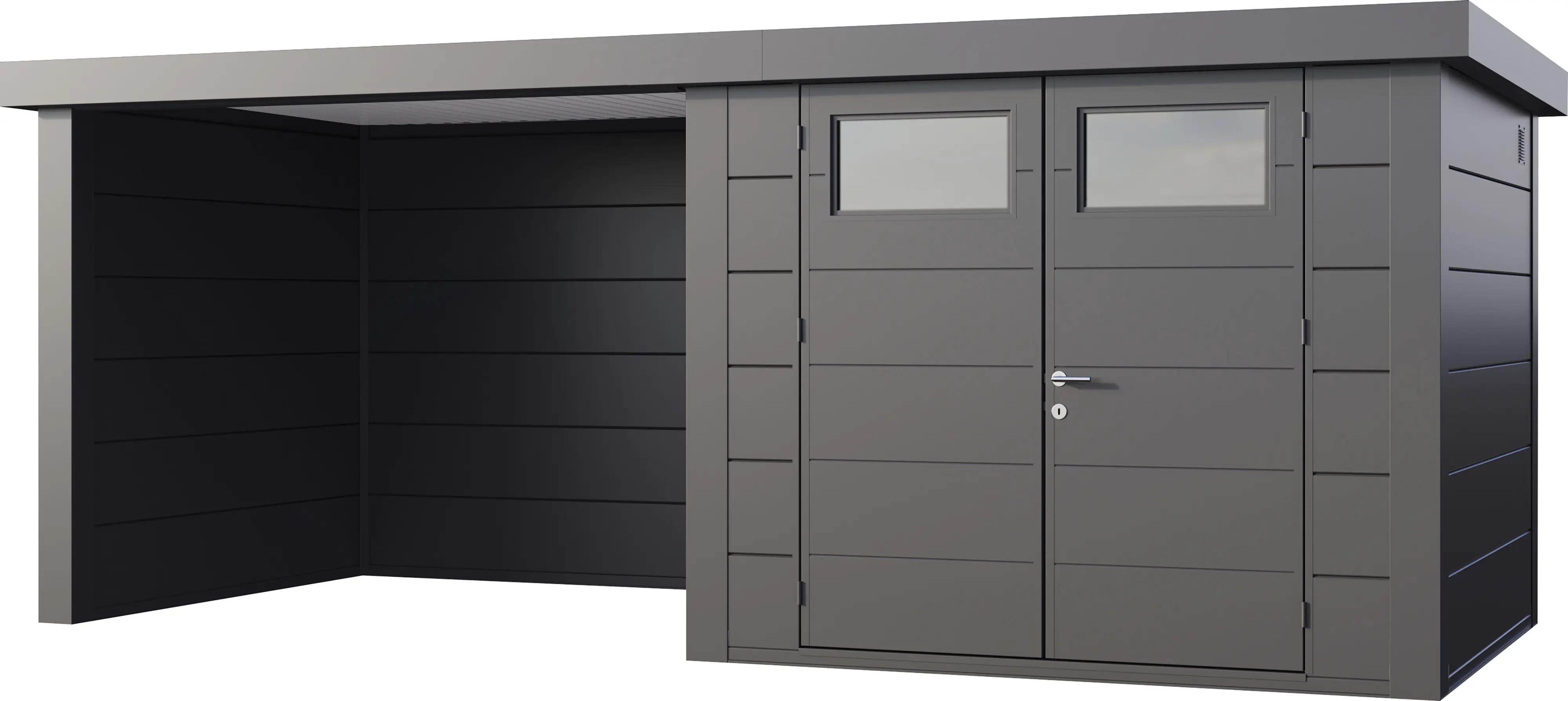 Telluria Gerätehaus Classico Lounge S 2724 links granitgrau 552 x 238 cm