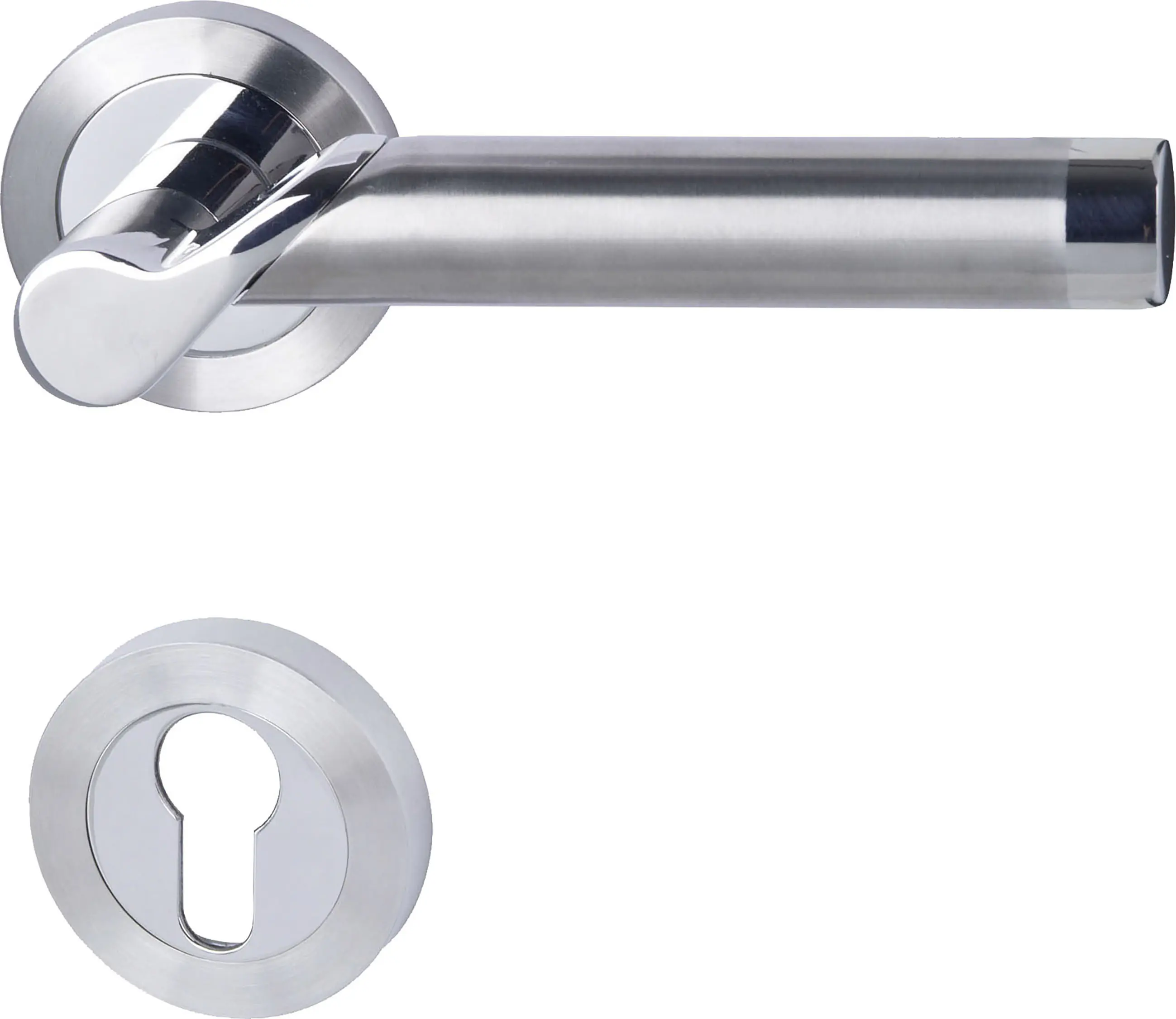 Südmetall Türgriff-Garnitur Rosette Solid 1 PZ Edelstahl poliert/satiniert silber Ø 52 mm
