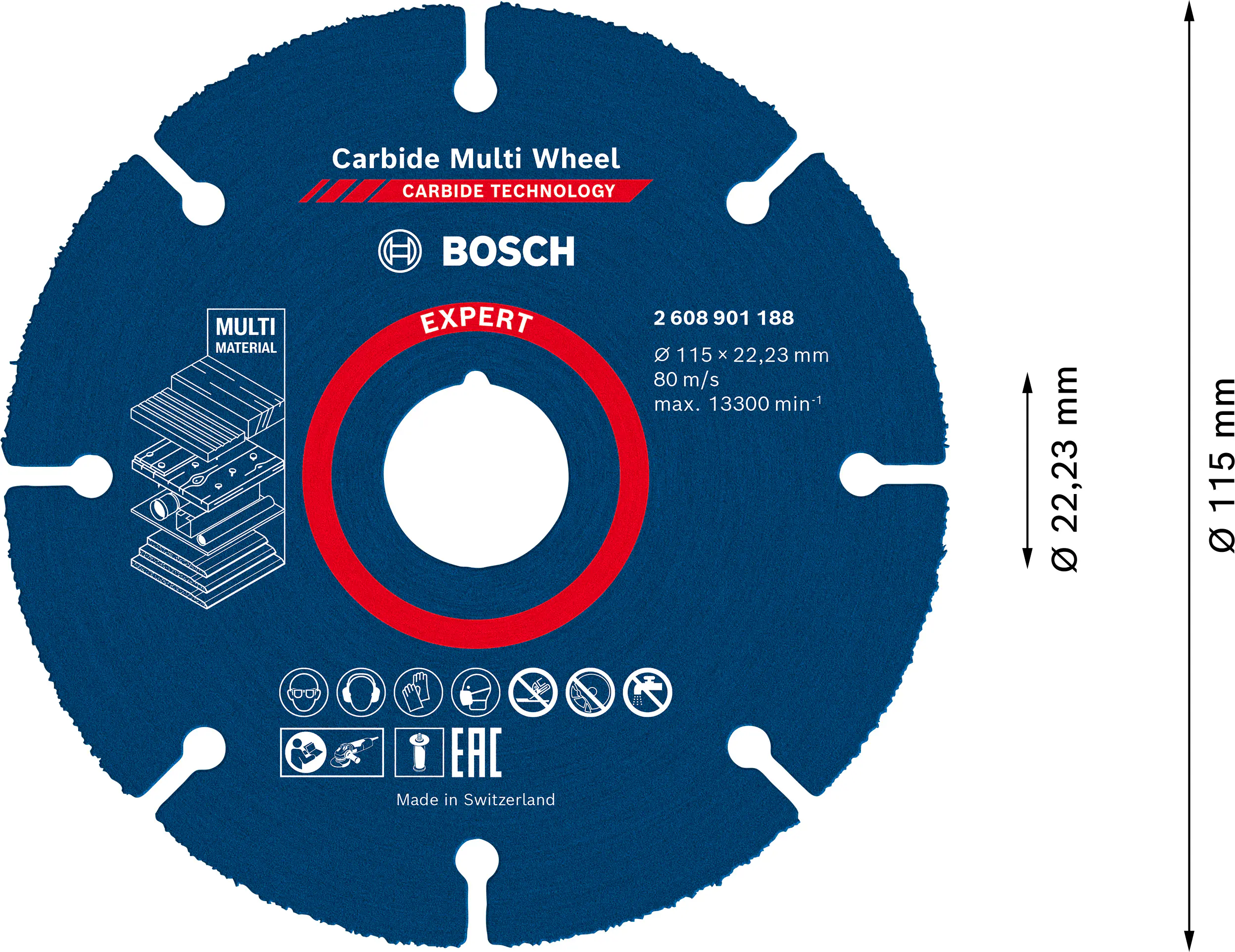 Bosch EXPERT Carbide Multi Wheel Trennscheibe, 115 mm, 22,23 mm