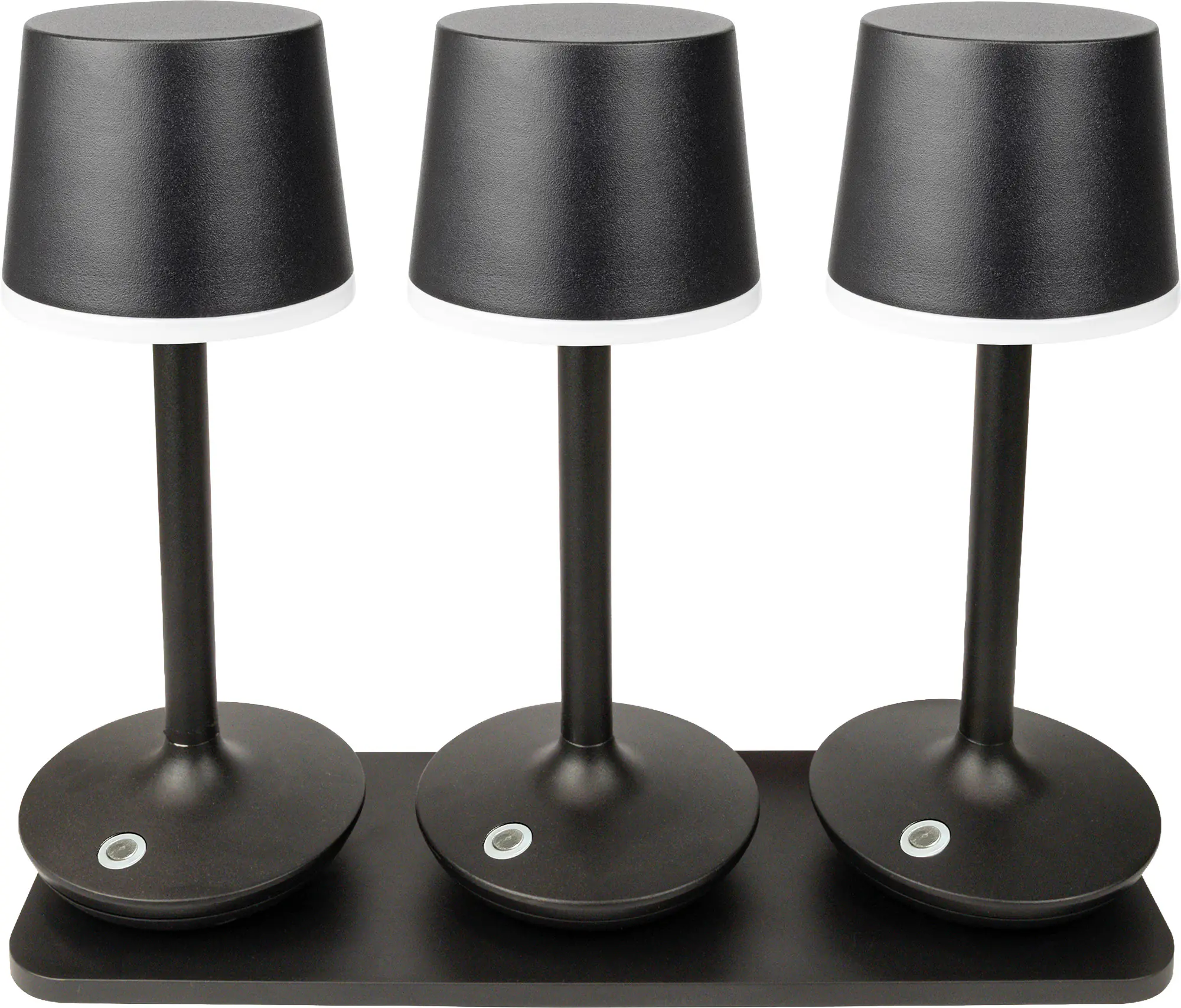 Schwaiger Akku LED Tischleuchten TILA3003 mit Ladeplatte schwarz 3er-Set