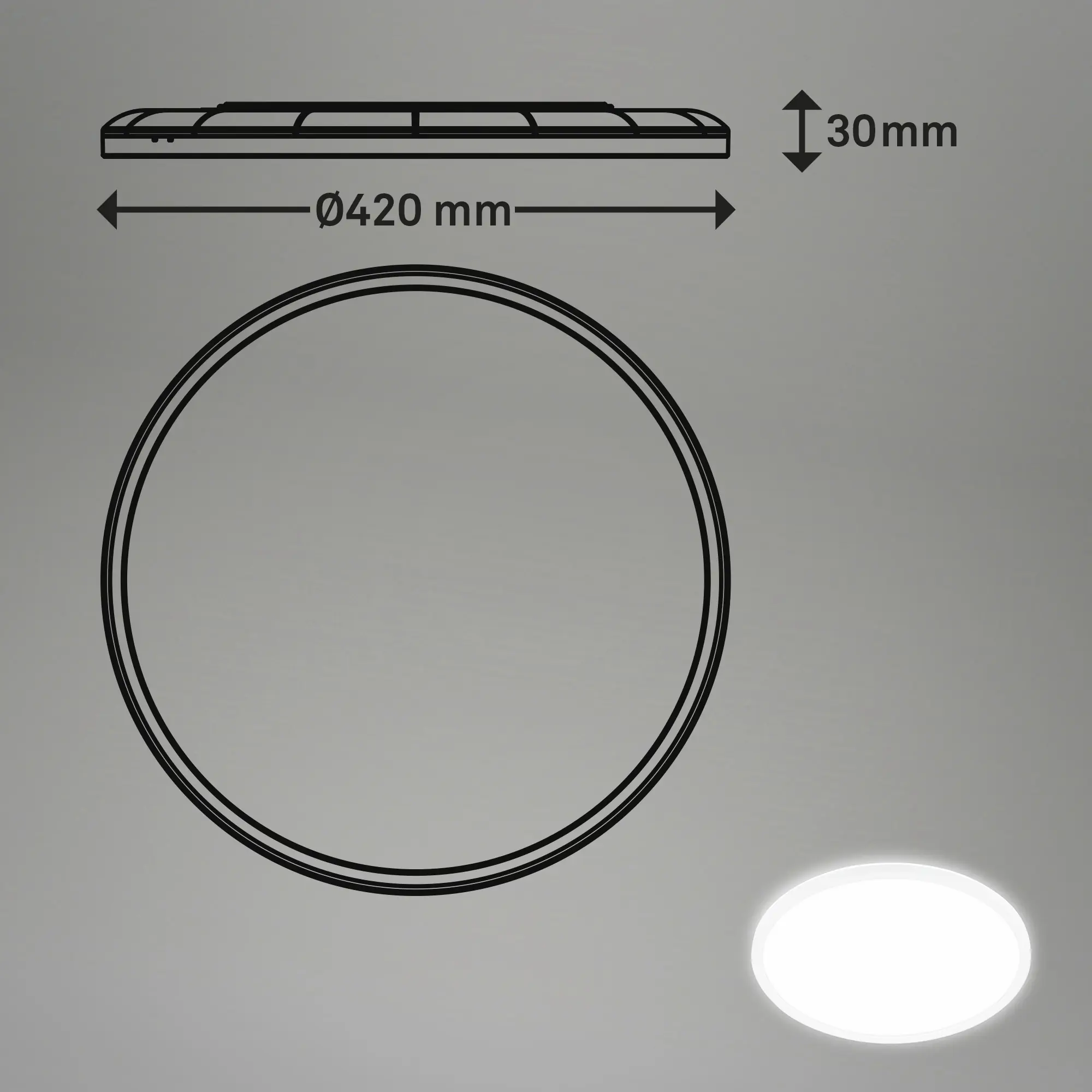 Briloner LED-Deckenleuchte Move mit Bewegungsmelder Ø 42 x 3 cm neutralweiß weiß matt